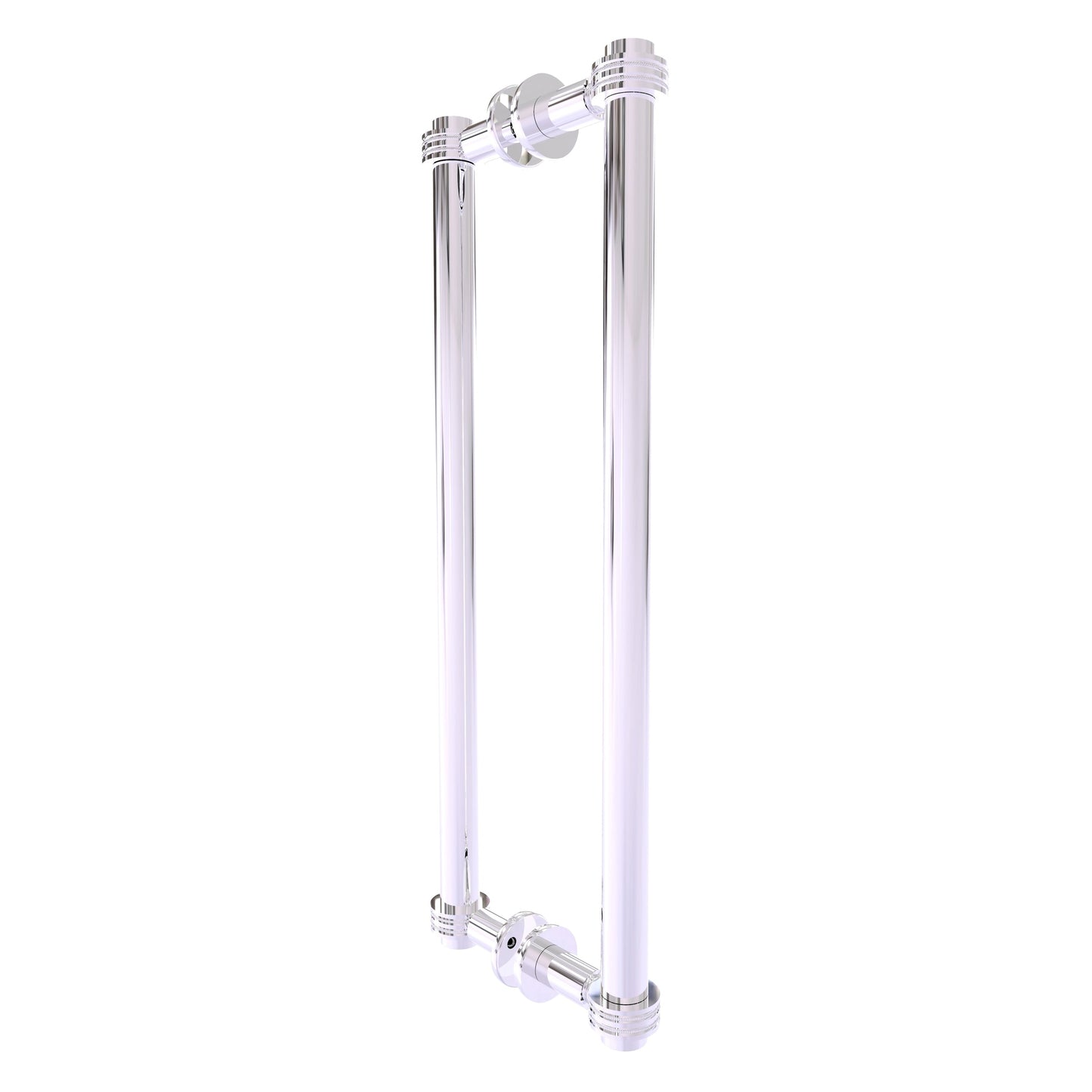 Allied Brass 404D-18BB 19.4" x 7.2" Polished Chrome Solid Brass Back-to-Back Shower Door Pull with Dotted Accent