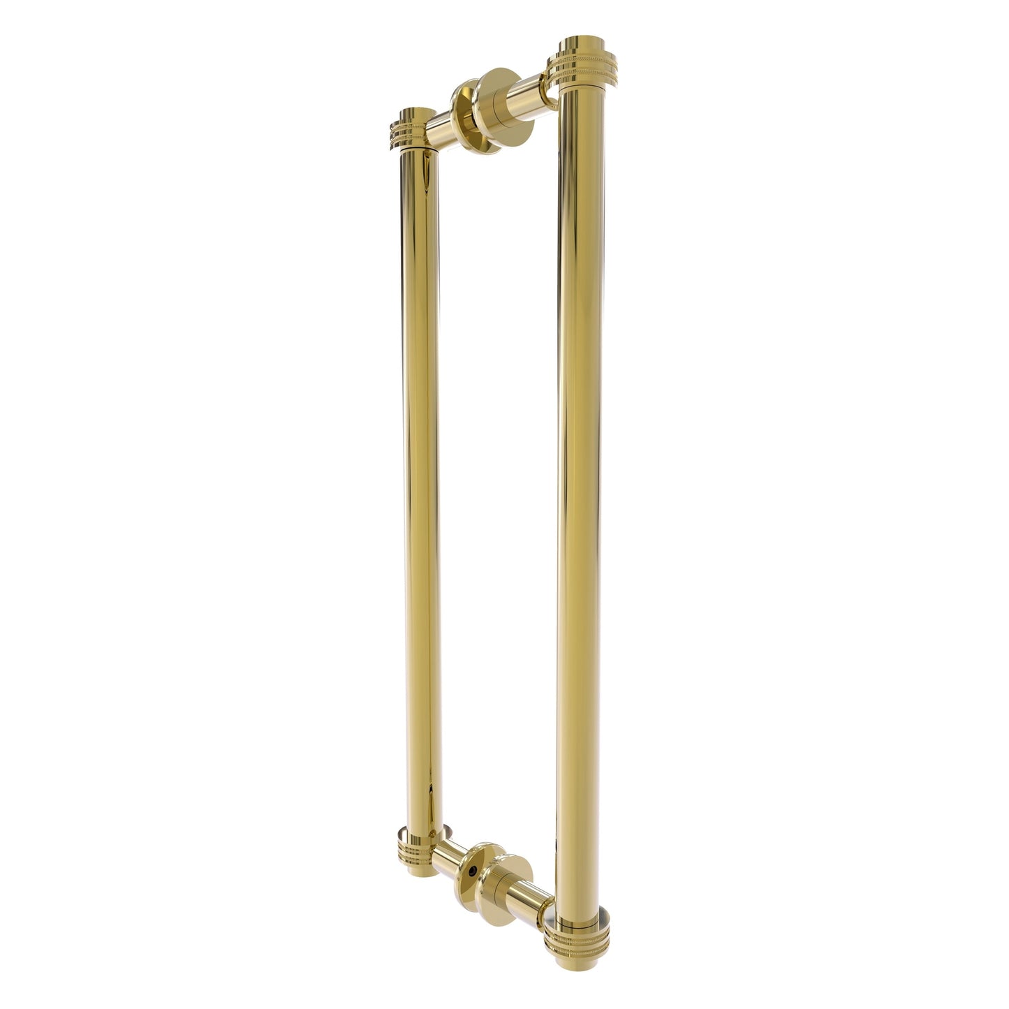 Allied Brass 404D-18BB 19.4" x 7.2" Unlacquered Brass Solid Brass Back-to-Back Shower Door Pull with Dotted Accent