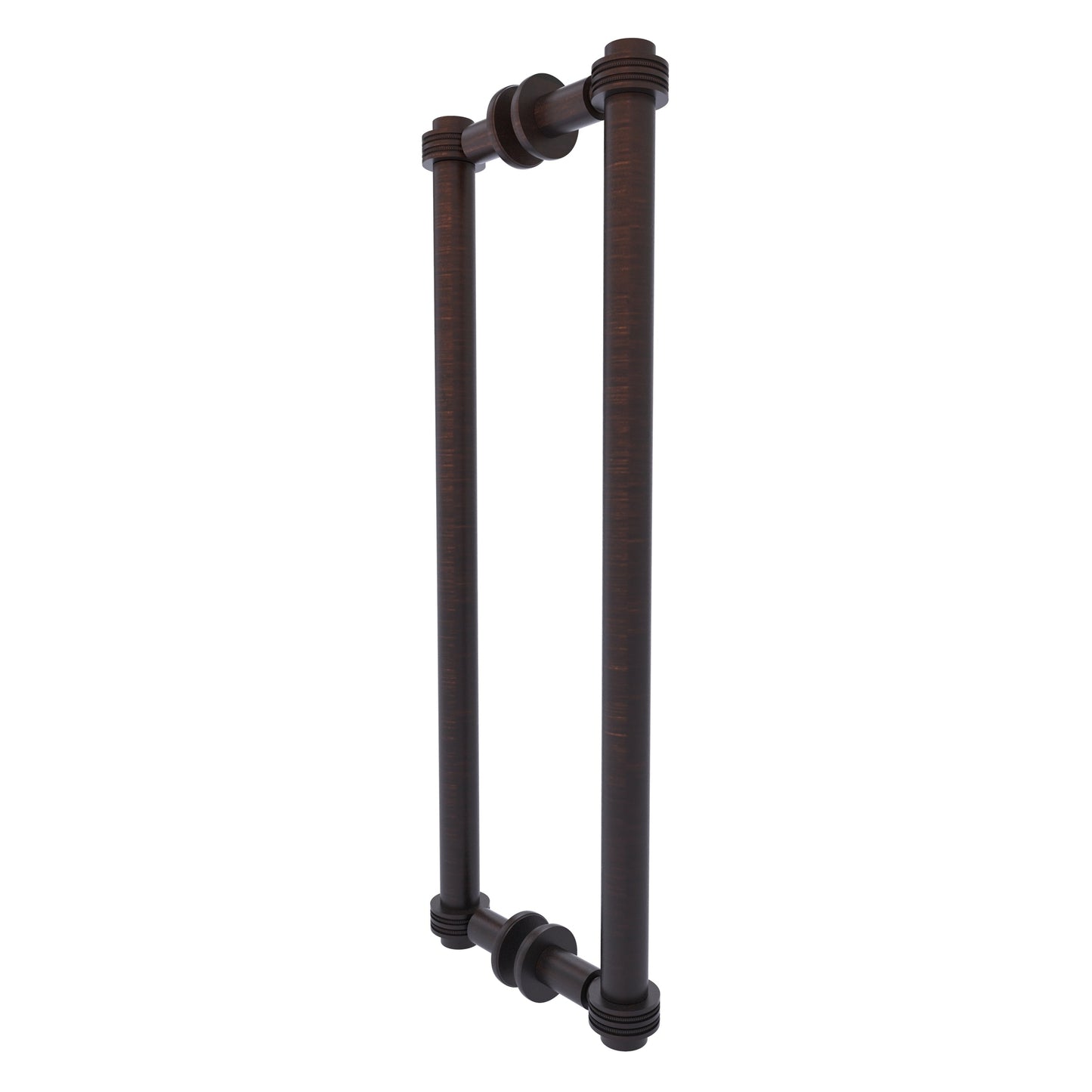 Allied Brass 404D-18BB 19.4" x 7.2" Venetian Bronze Solid Brass Back-to-Back Shower Door Pull with Dotted Accent