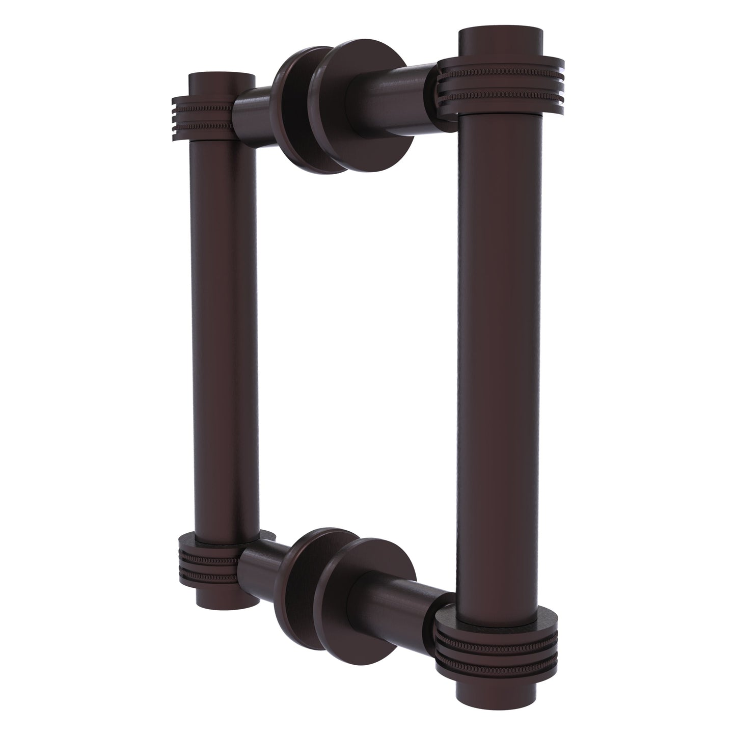 Allied Brass 404D-6BB 7.4" x 7.2" Antique Bronze Solid Brass Back-to-Back Shower Door Pull with Dotted Accent
