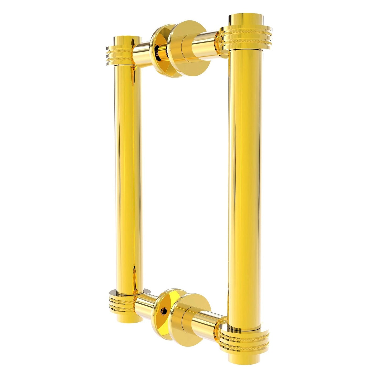 Allied Brass 404D-8BB 9.4" x 7.2" Polished Brass Solid Brass Back-to-Back Shower Door Pull with Dotted Accent