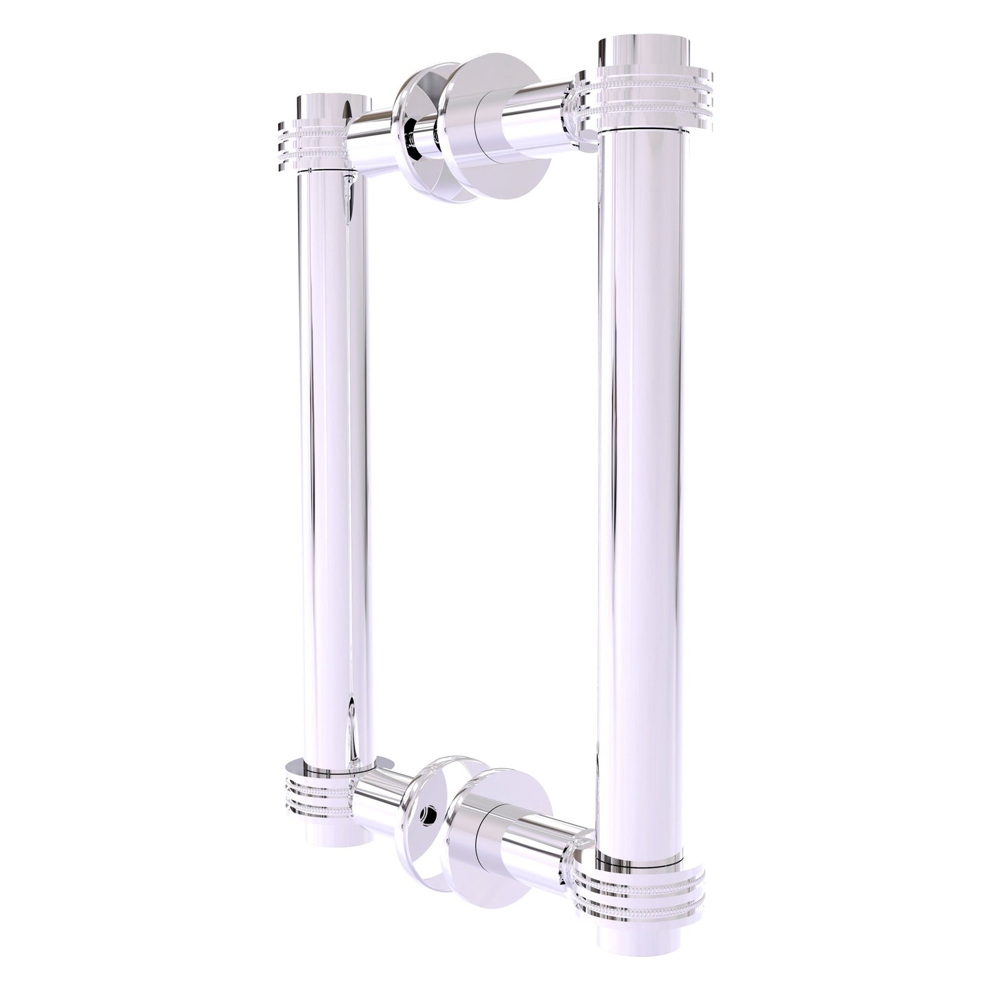 Allied Brass 404D-8BB 9.4" x 7.2" Polished Chrome Solid Brass Back-to-Back Shower Door Pull with Dotted Accent