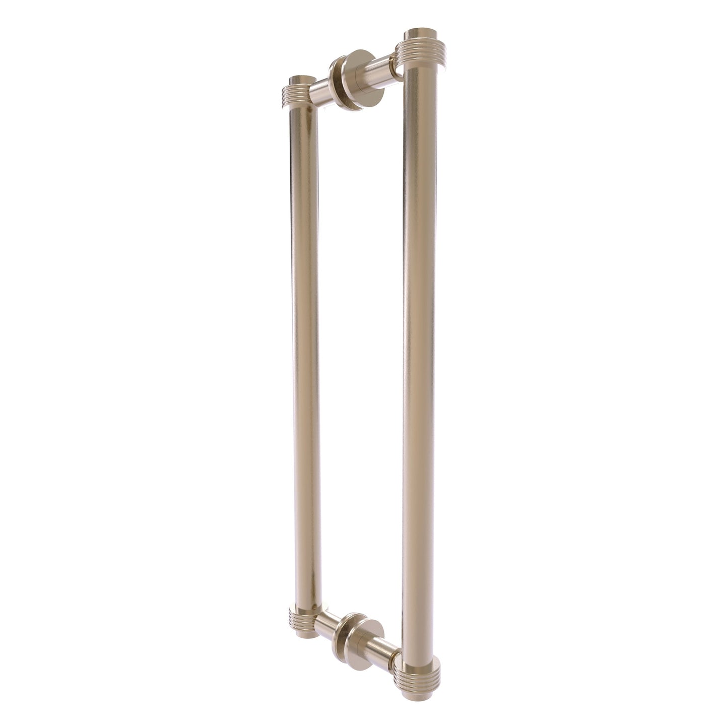 Allied Brass 404G-18BB 19.4" x 7.2" Antique Pewter Solid Brass Back-to-Back Shower Door Pull with Grooved Accent
