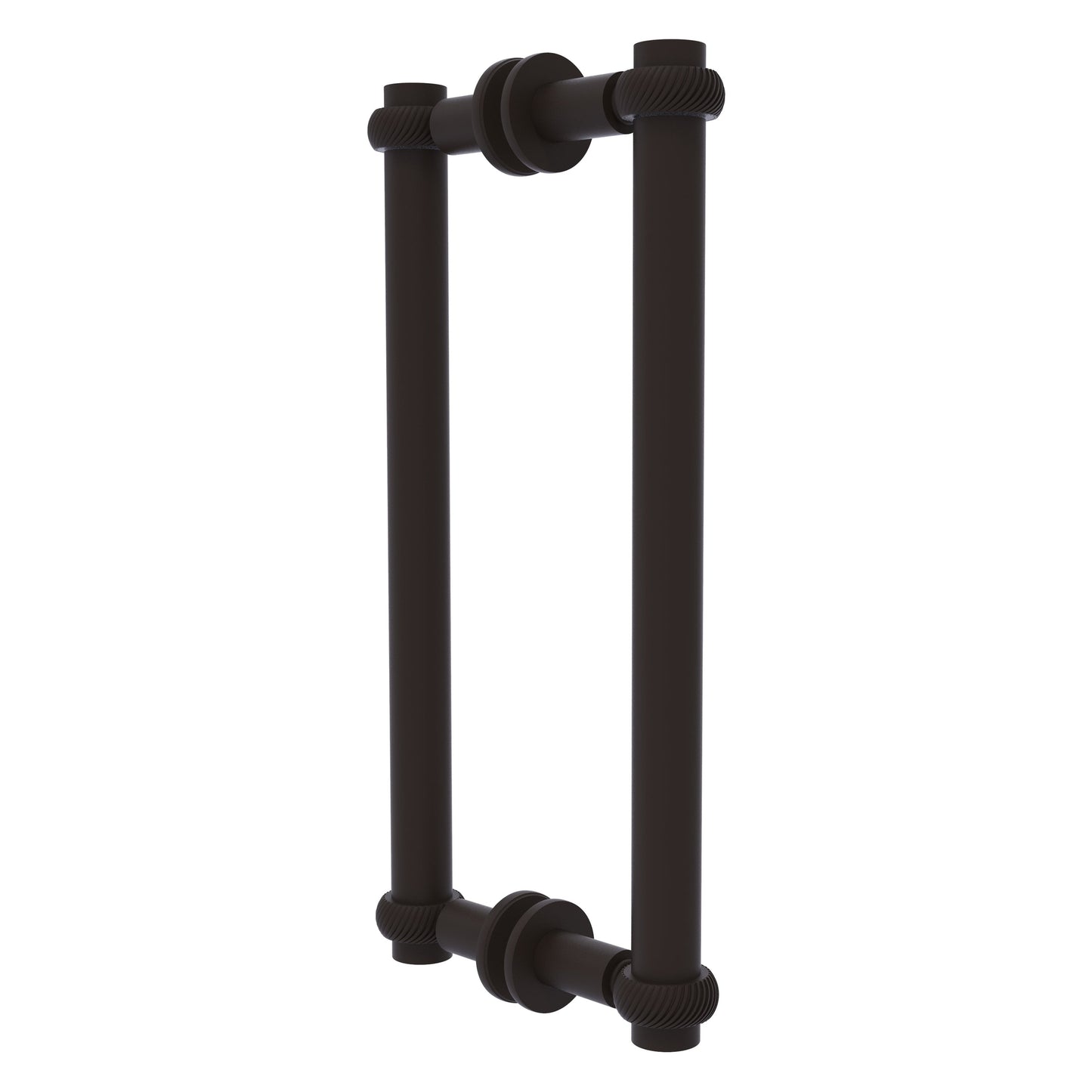Allied Brass 404T-12BB 13.4" x 7.2" Oil Rubbed Bronze Solid Brass Back-to-Back Shower Door Pull with Twisted Accent