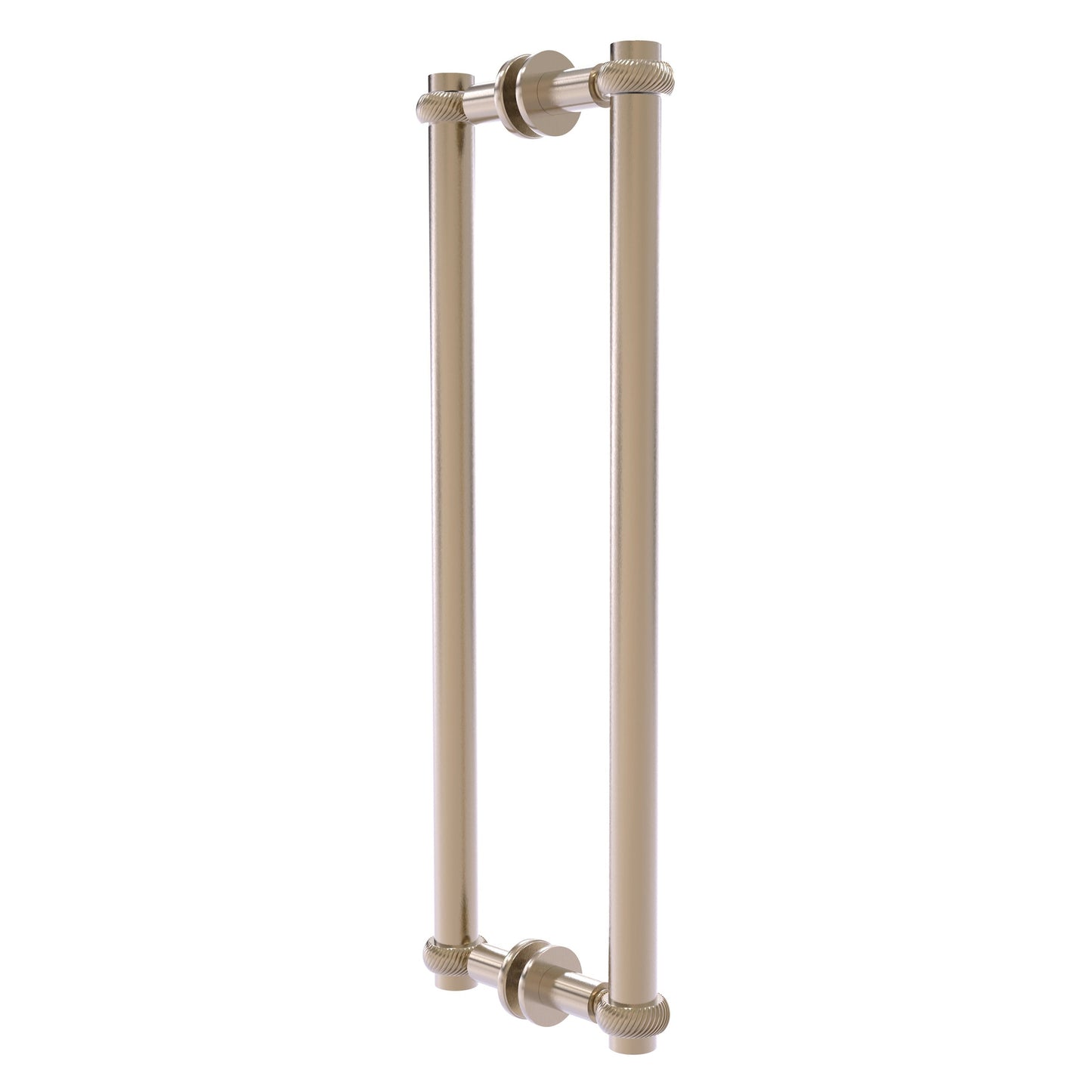 Allied Brass 404T-18BB 19.4" x 7.2" Antique Pewter Solid Brass Back-to-Back Shower Door Pull with Twisted Accent