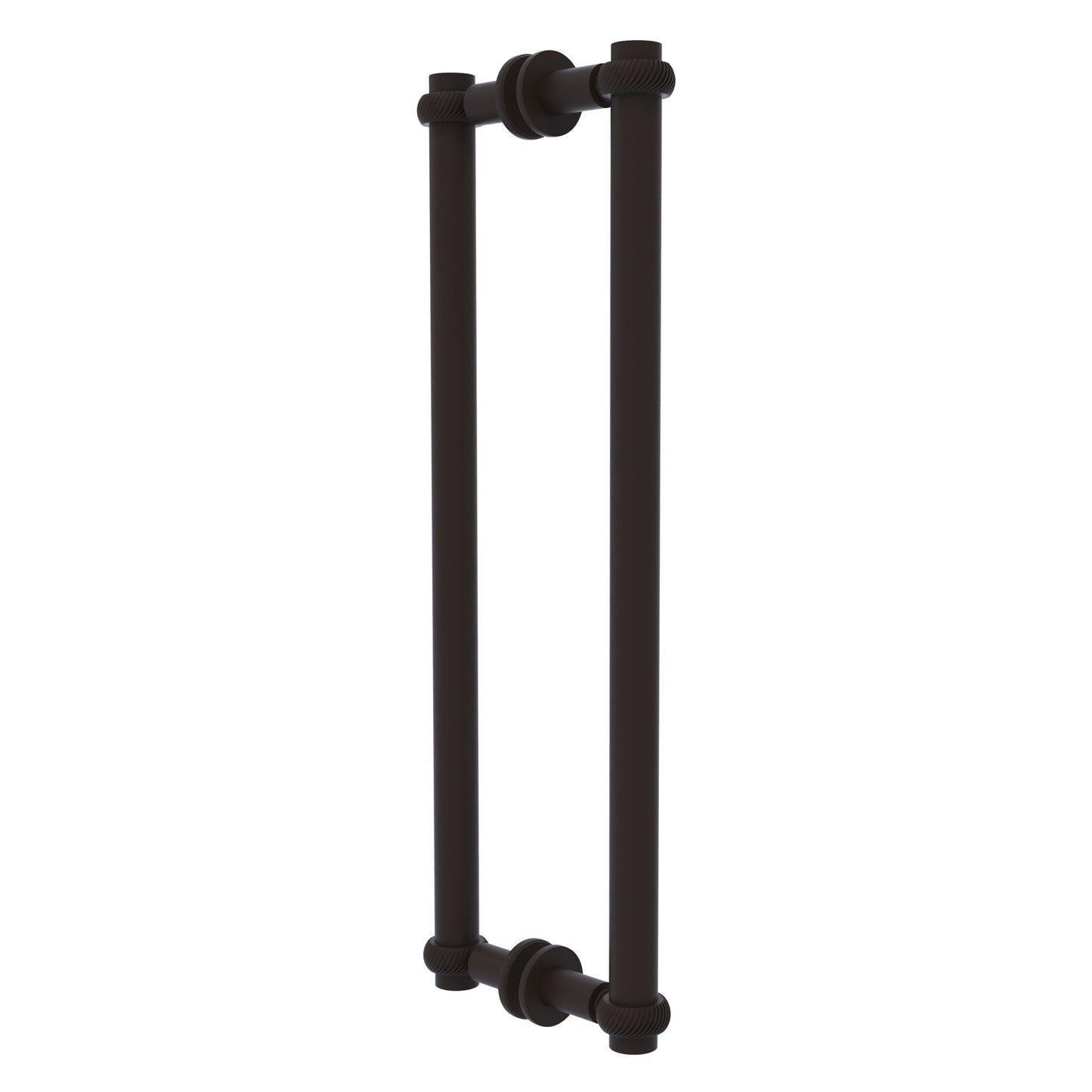 Allied Brass 404T-18BB 19.4" x 7.2" Oil Rubbed Bronze Solid Brass Back-to-Back Shower Door Pull with Twisted Accent