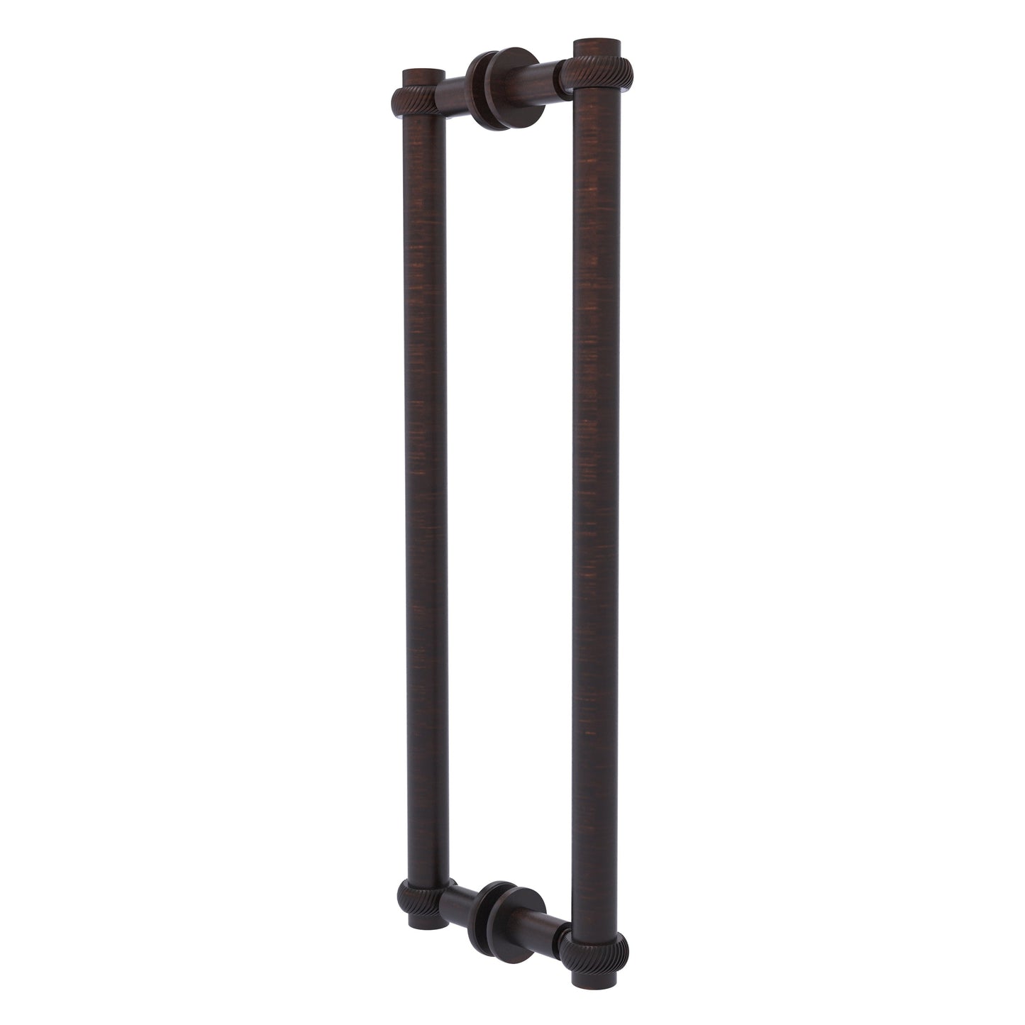 Allied Brass 404T-18BB 19.4" x 7.2" Venetian Bronze Solid Brass Back-to-Back Shower Door Pull with Twisted Accent