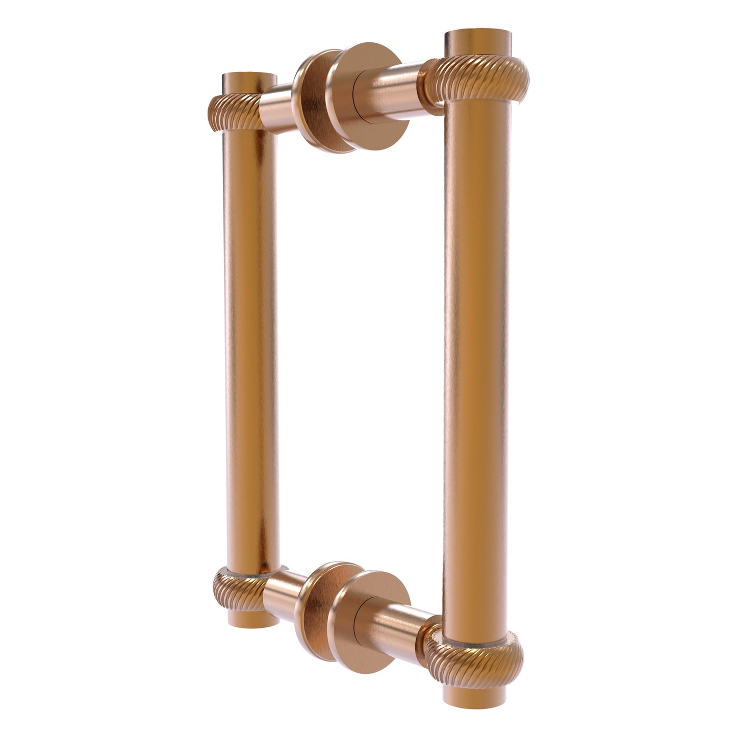 Allied Brass 404T-8BB 9.4" x 7.2" Brushed Bronze Solid Brass Back-to-Back Shower Door Pull with Twisted Accent