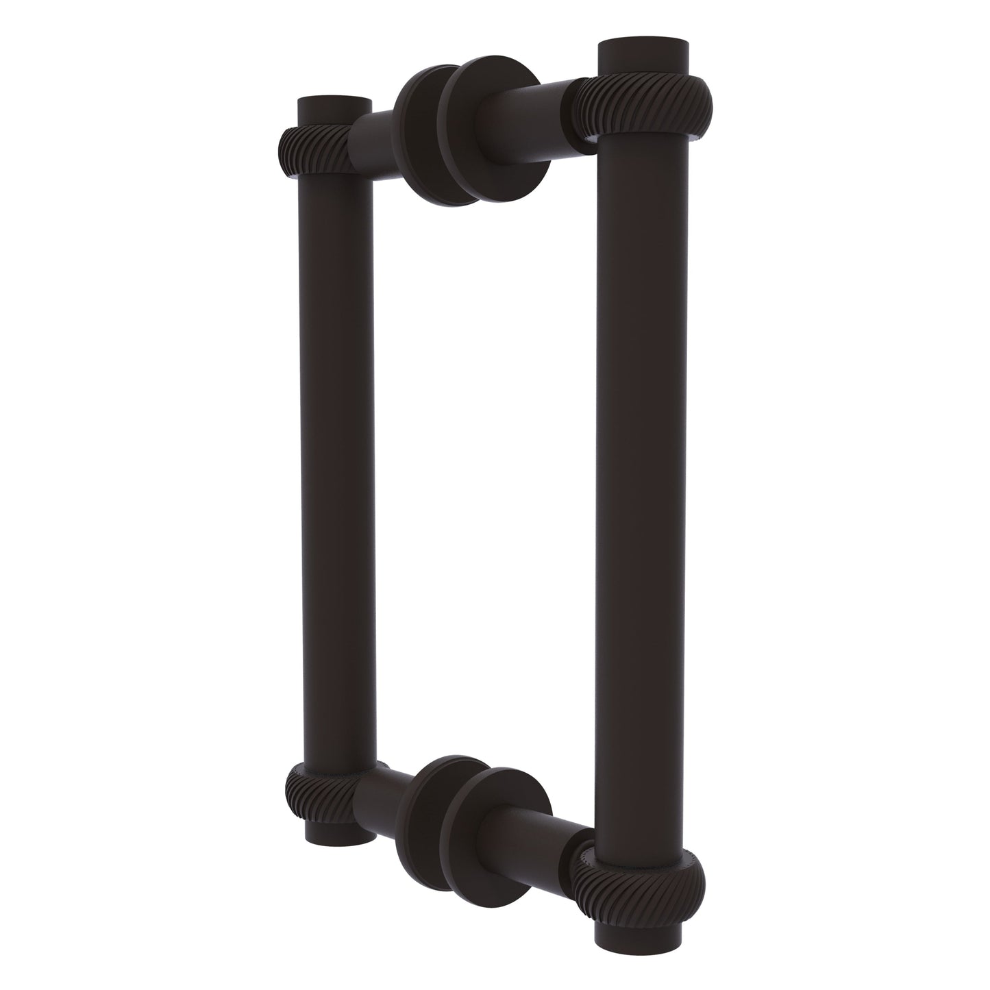 Allied Brass 404T-8BB 9.4" x 7.2" Oil Rubbed Bronze Solid Brass Back-to-Back Shower Door Pull with Twisted Accent