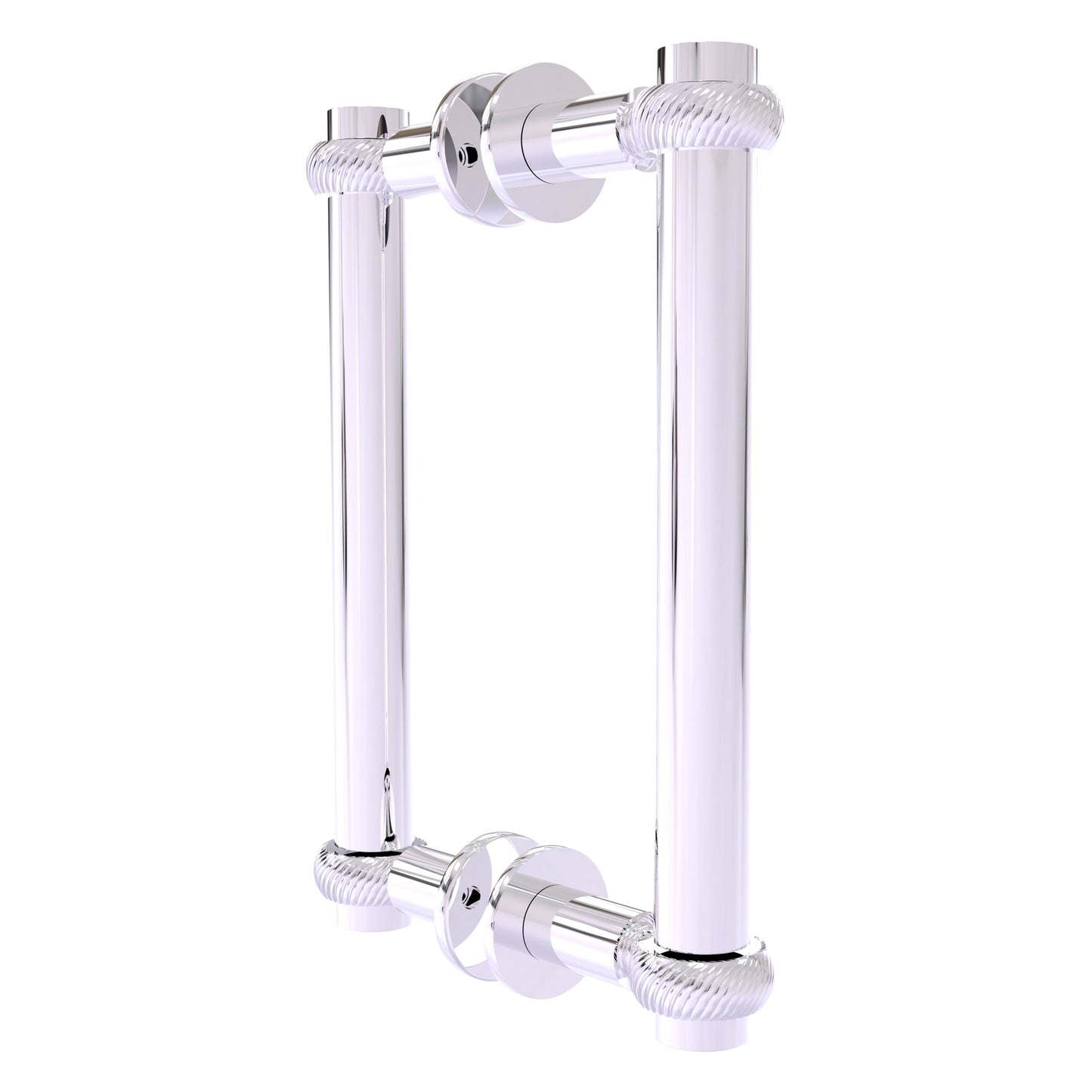 Allied Brass 404T-8BB 9.4" x 7.2" Polished Chrome Solid Brass Back-to-Back Shower Door Pull with Twisted Accent