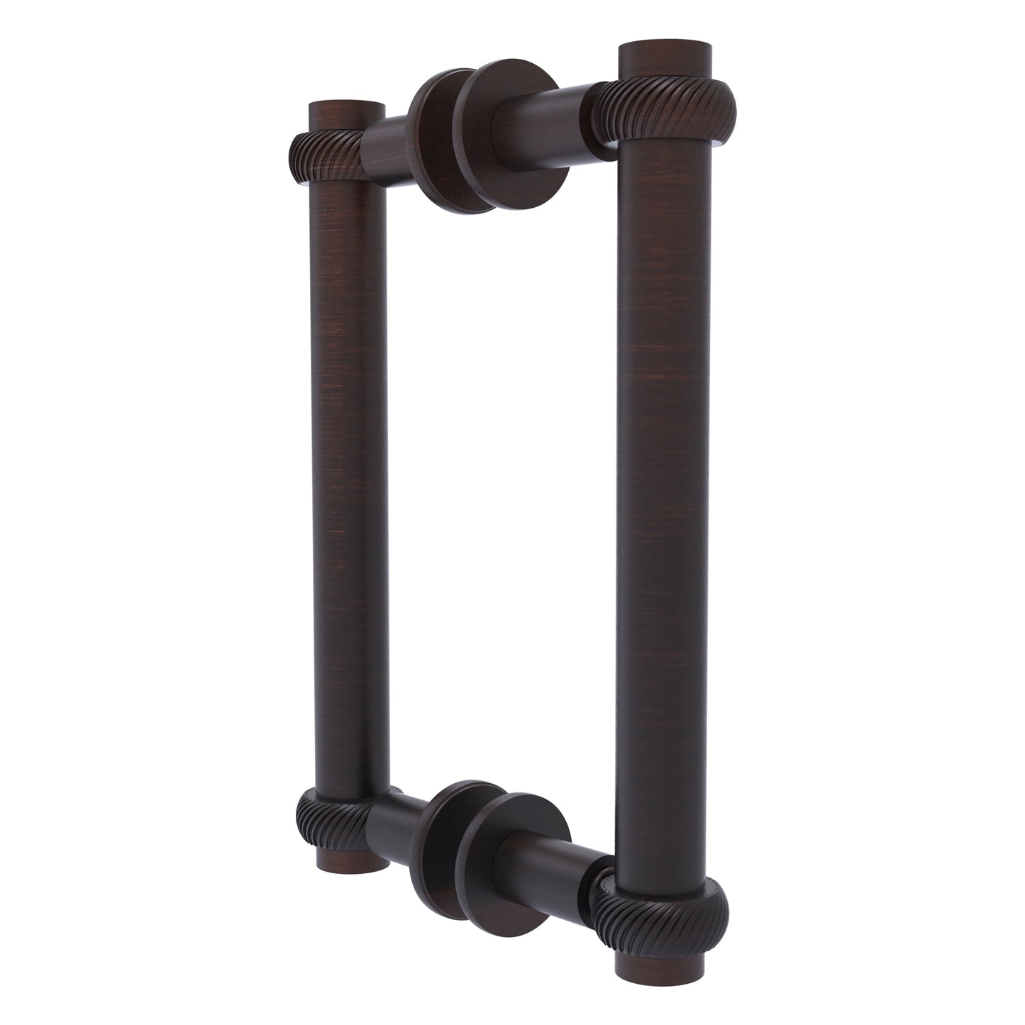Allied Brass 404T-8BB 9.4" x 7.2" Venetian Bronze Solid Brass Back-to-Back Shower Door Pull with Twisted Accent
