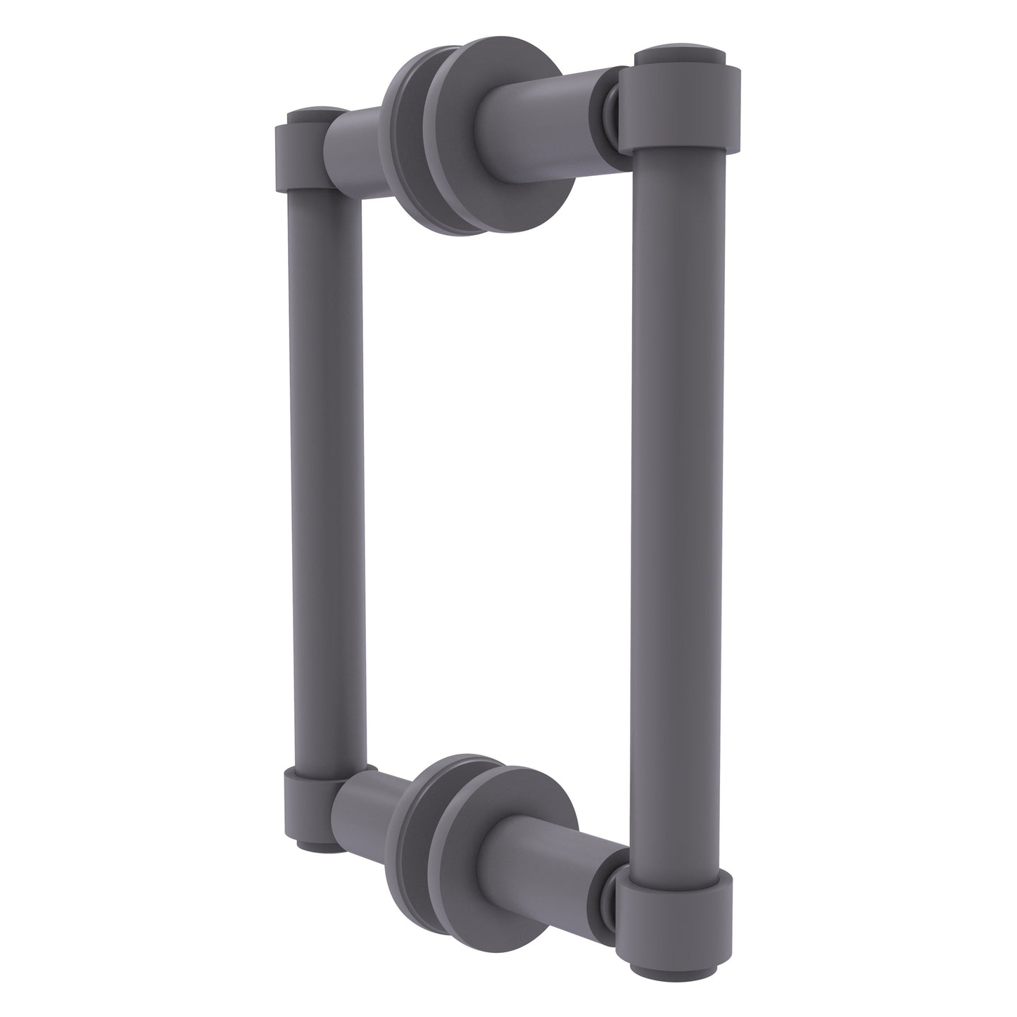 Allied Brass 405-6BB 8.3" x 5.6" Matte Gray Solid Brass Back-to-Back Shower Door Pull