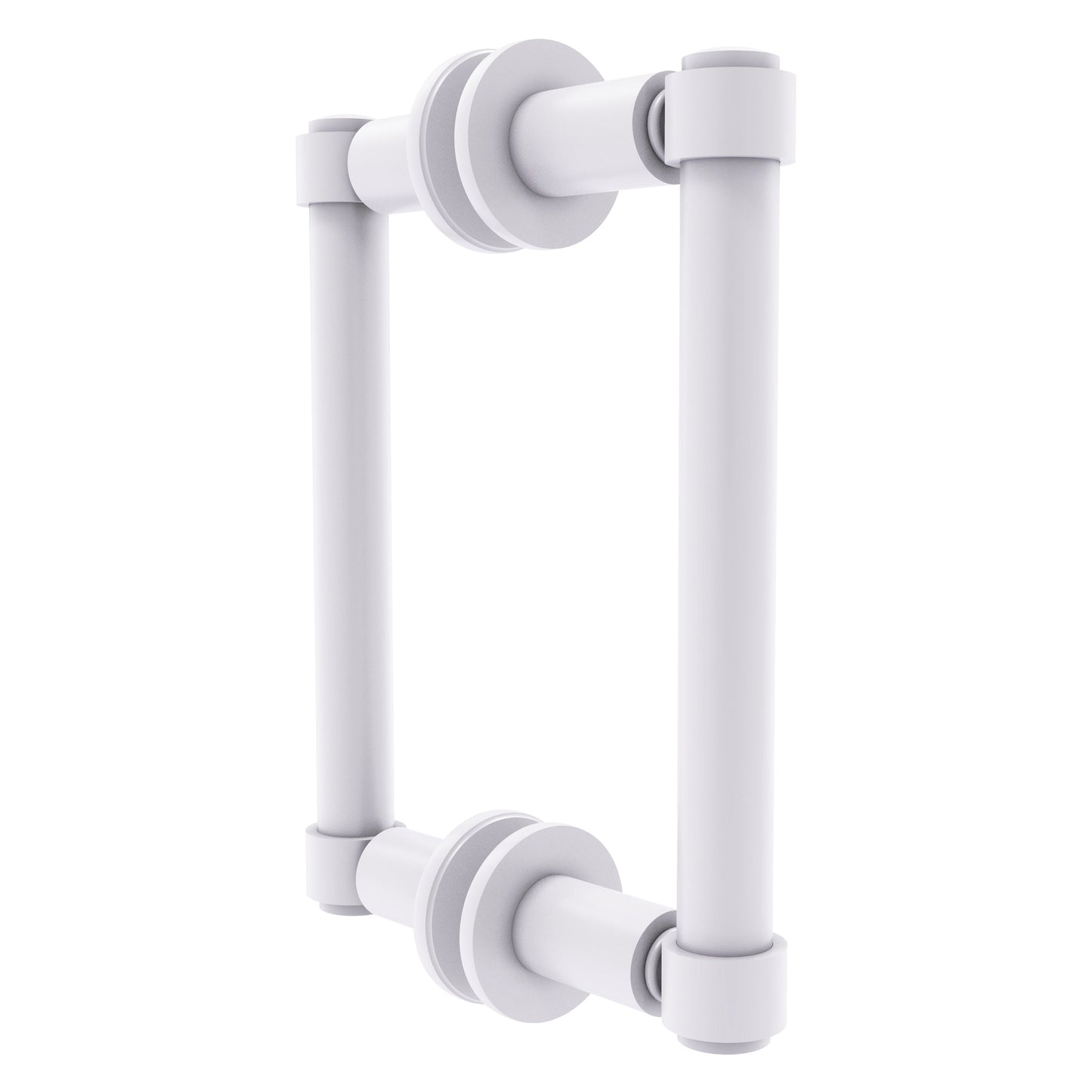 Allied Brass 405-6BB 8.3" x 5.6" Matte White Solid Brass Back-to-Back Shower Door Pull