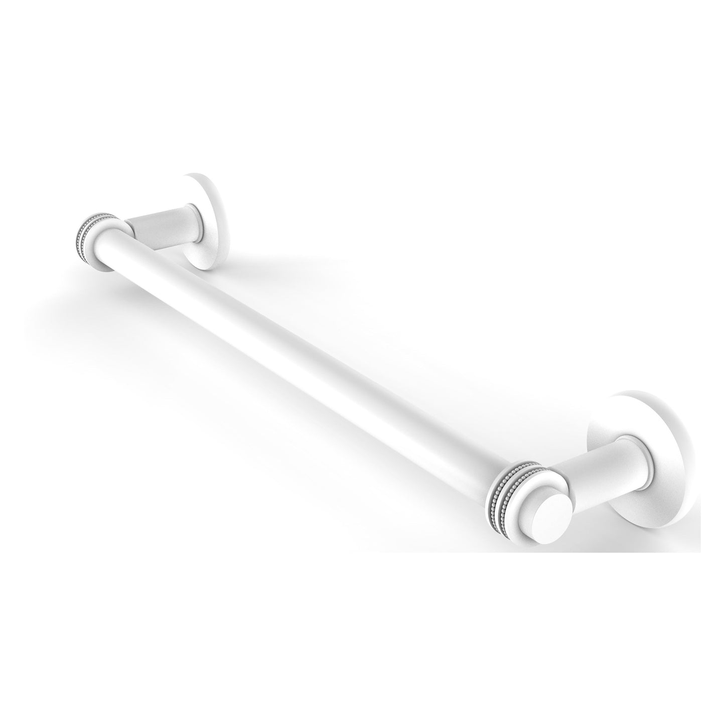 Allied Brass Continental 18" x 20.5" Matte White Solid Brass Towel Bar with Dotted Detail