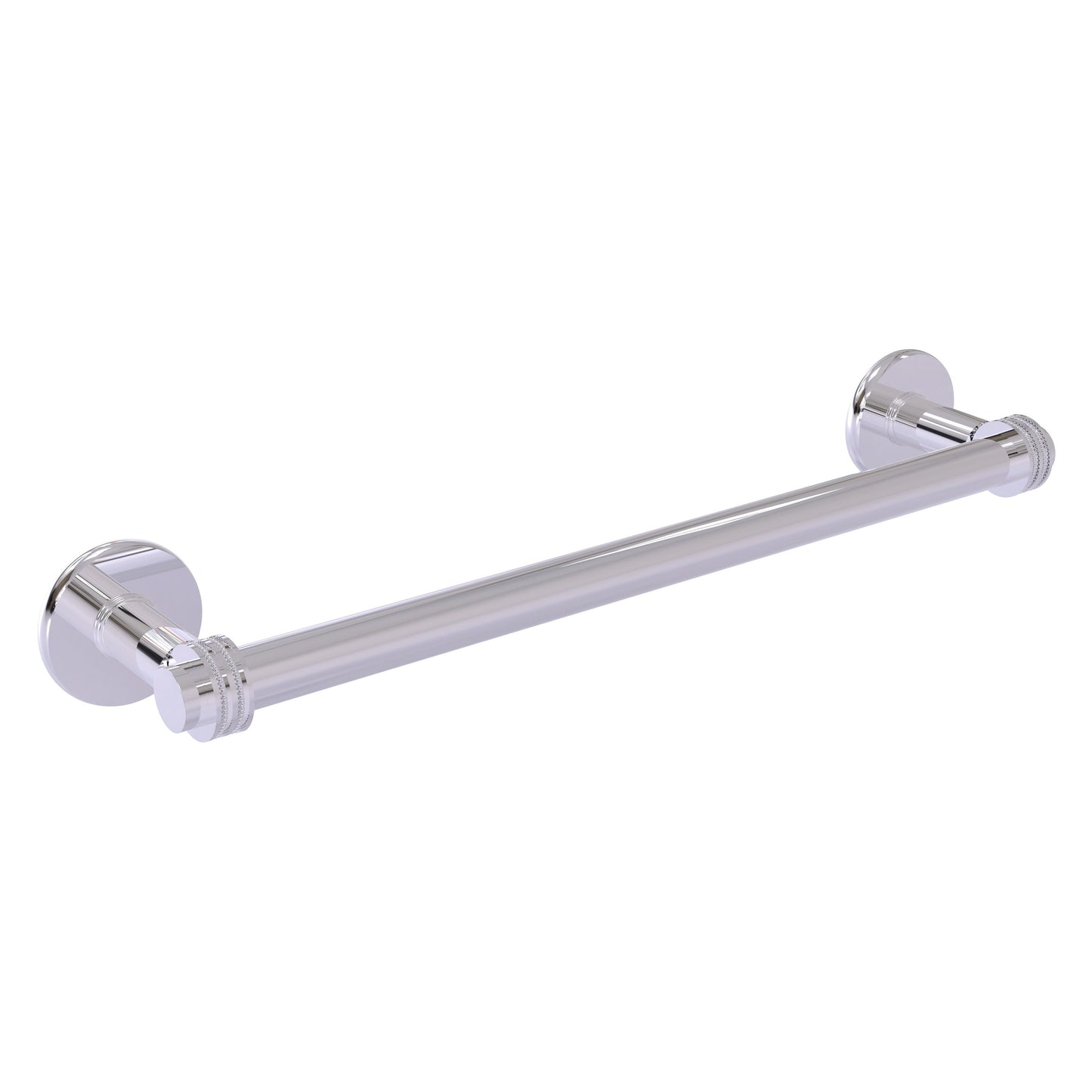 Allied Brass Continental 30" x 32.5" Polished Chrome Solid Brass Towel Bar with Dotted Detail