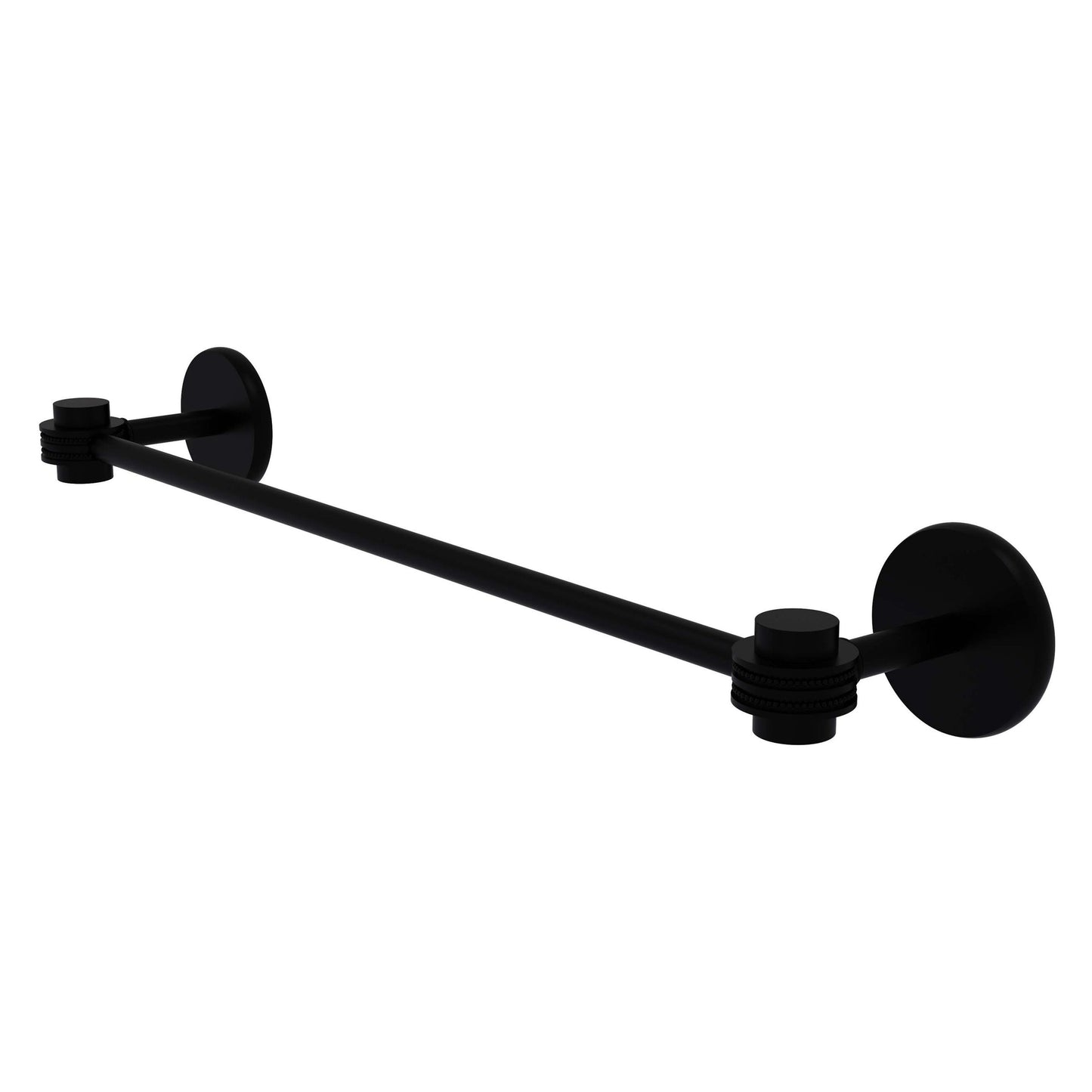 Allied Brass Satellite Orbit One 18" x 20.5" Matte Black Solid Brass Towel Bar With Dotted Accents