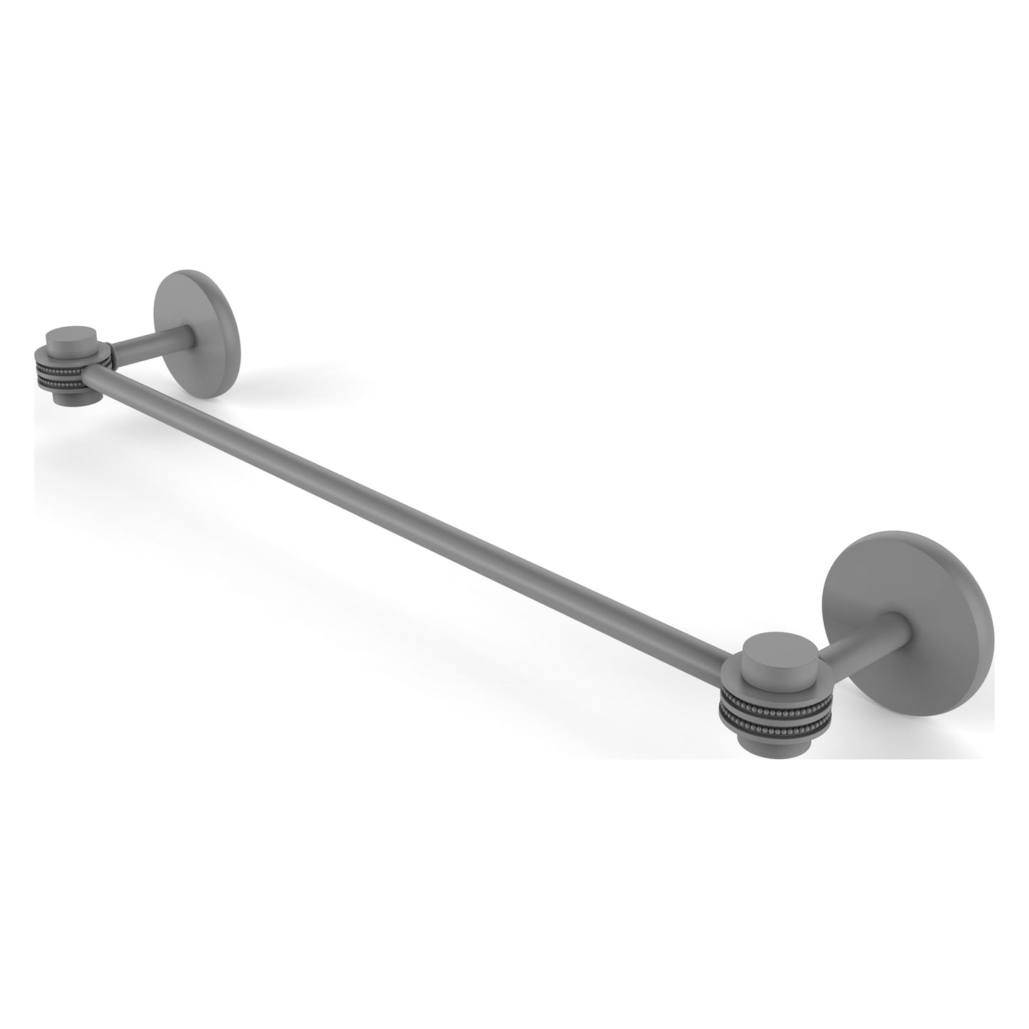 Allied Brass Satellite Orbit One 18" x 20.5" Matte Gray Solid Brass Towel Bar With Dotted Accents