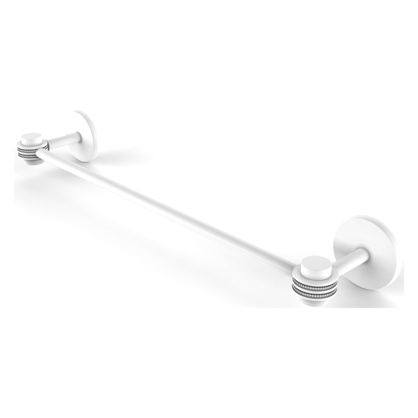 Allied Brass Satellite Orbit One 30" x 32.5" Matte White Solid Brass Towel Bar With Dotted Accents