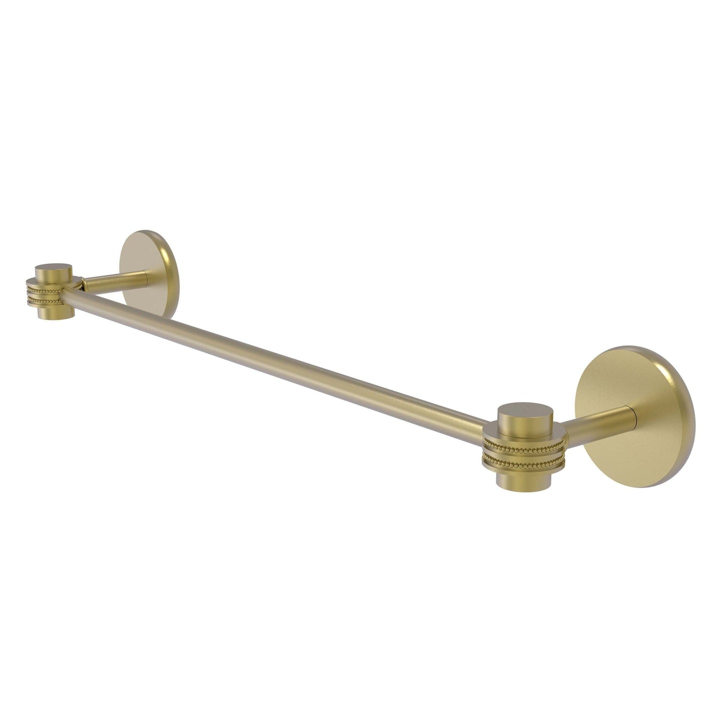 Allied Brass Satellite Orbit One 30" x 32.5" Satin Brass Solid Brass Towel Bar With Dotted Accents