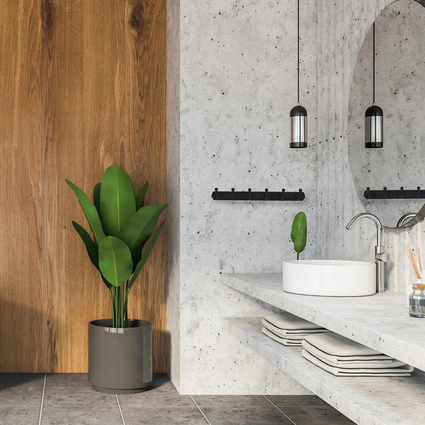 Allied Brass Skyline 15.5" x 2.5" Matte Black Solid Brass 6-Position Tie and Belt Rack