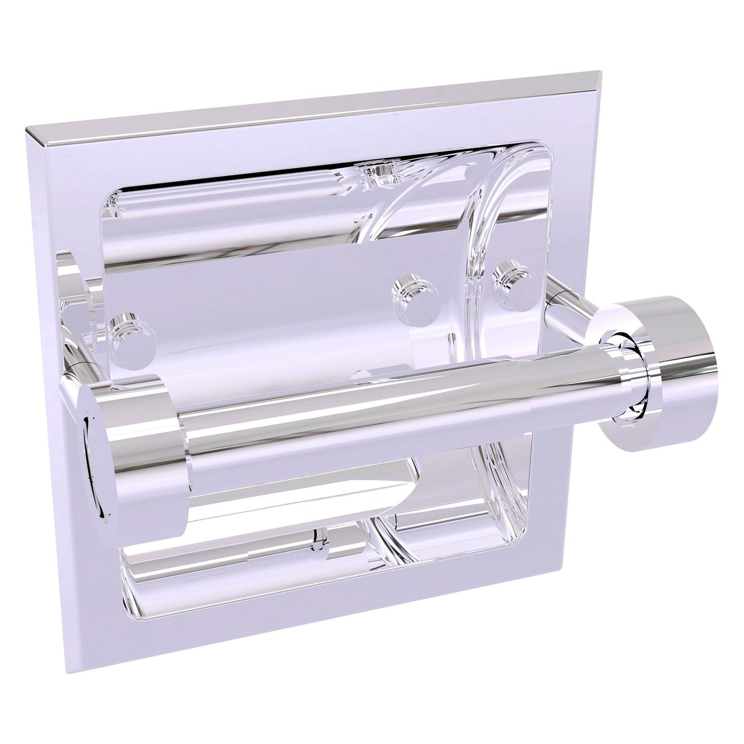 Allied Brass Skyline 2024-C 6.3" x 6.1" Polished Chrome Solid Brass Recessed Toilet Tissue Holder