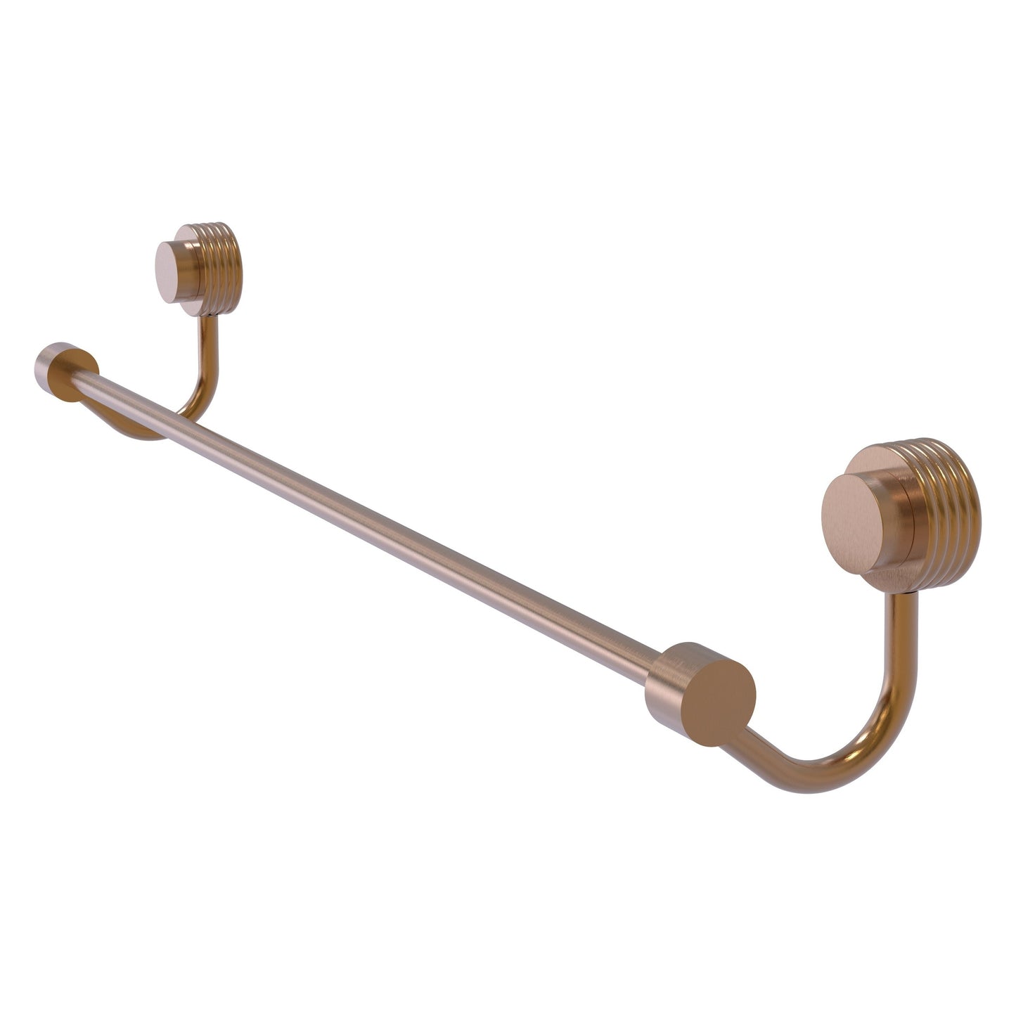 Allied Brass Venus 18" x 19" Brushed Bronze Solid Brass Towel Bar With Grooved Accent