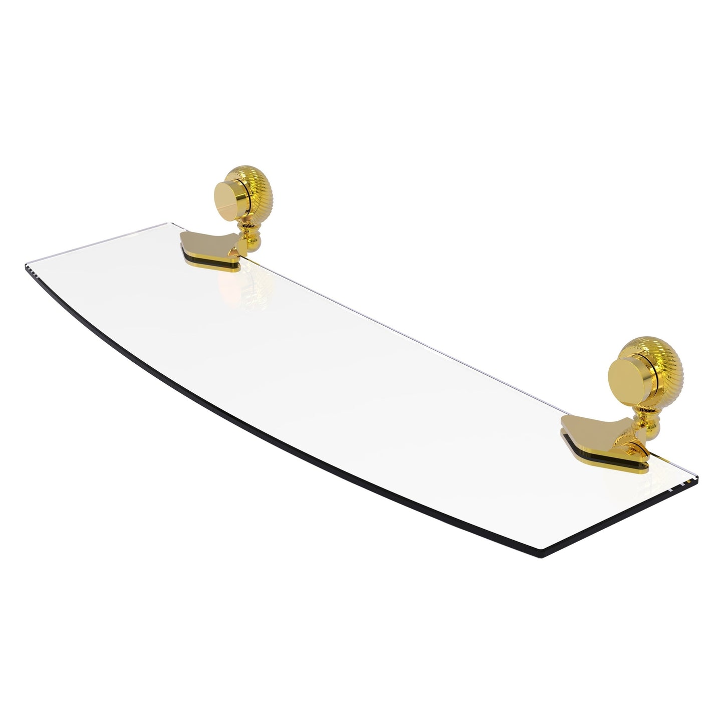 Allied Brass Venus 18" x 5" Polished Brass Solid Brass Glass Shelf With Twist Accents