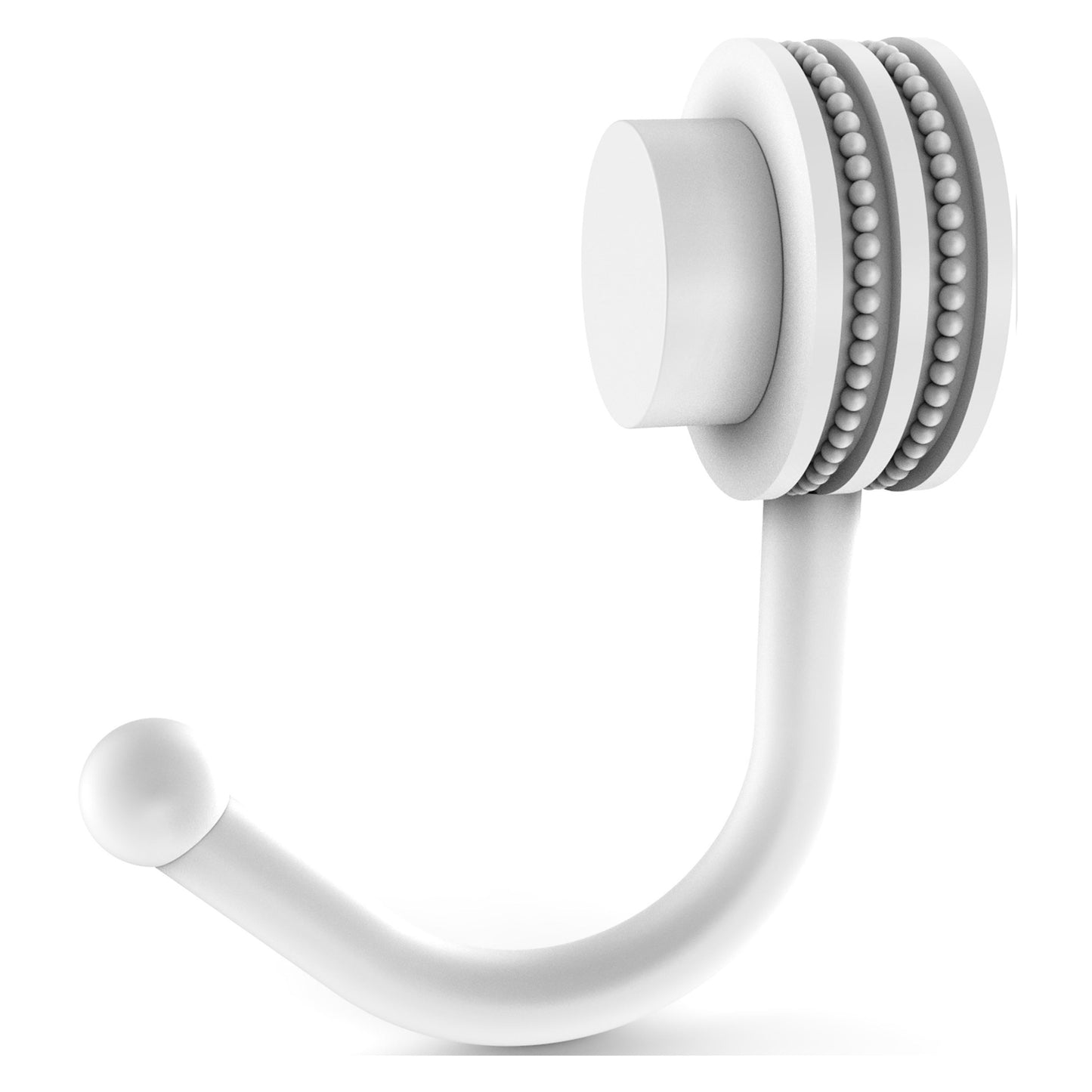 Allied Brass Venus 1.5" x 2.83" Matte White Solid Brass Robe Hook With Dotted Accents