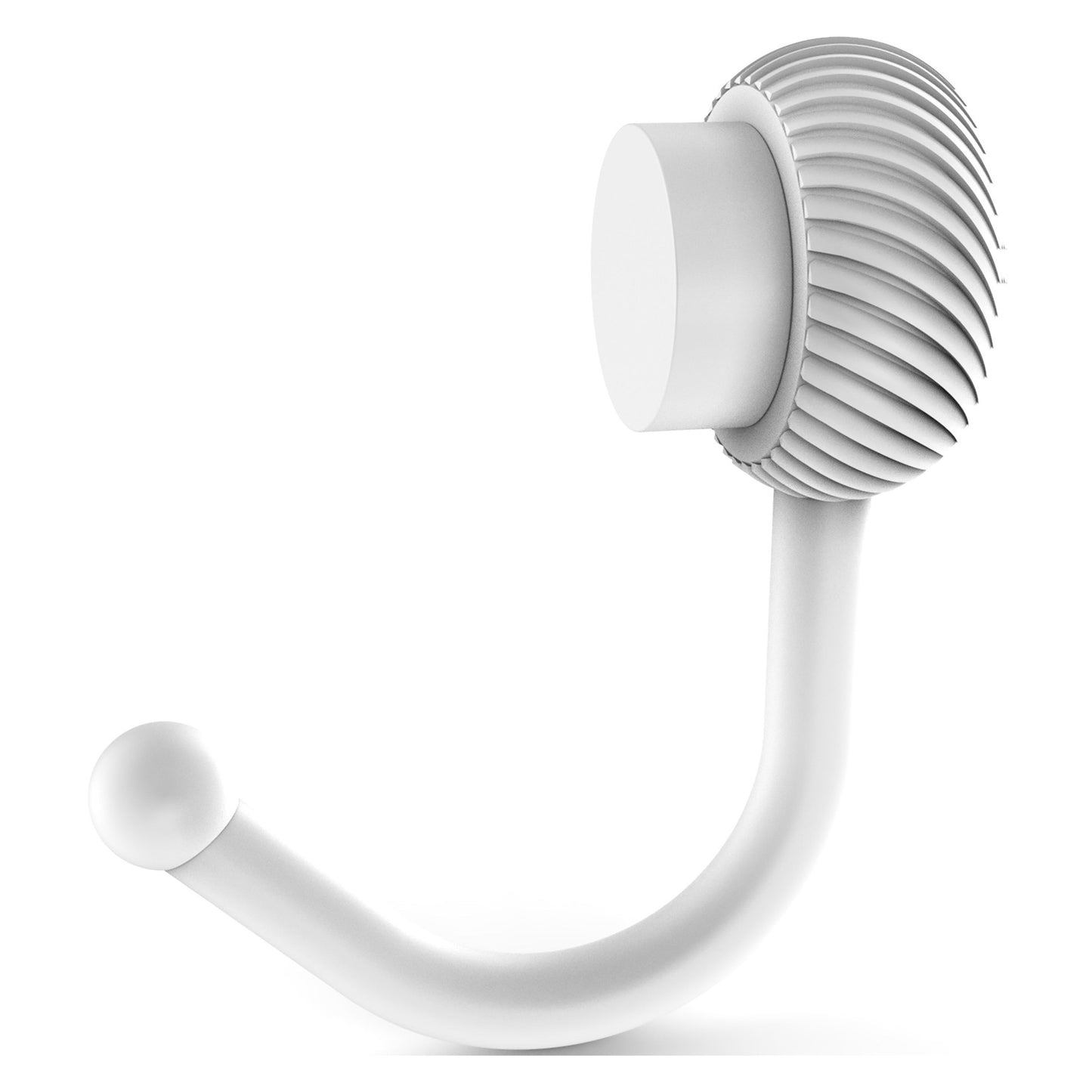 Allied Brass Venus 1.5" x 2.83" Matte White Solid Brass Robe Hook With Twisted Accents