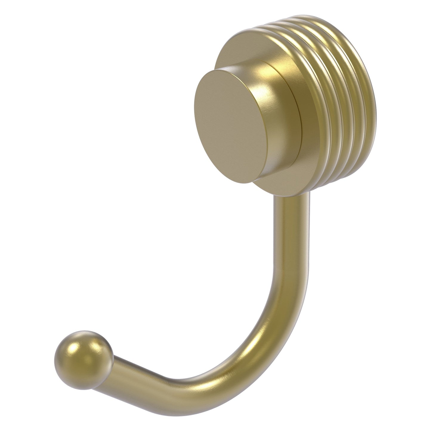 Allied Brass Venus 1.5" x 2.83" Satin Brass Solid Brass Robe Hook With Grooved Accents