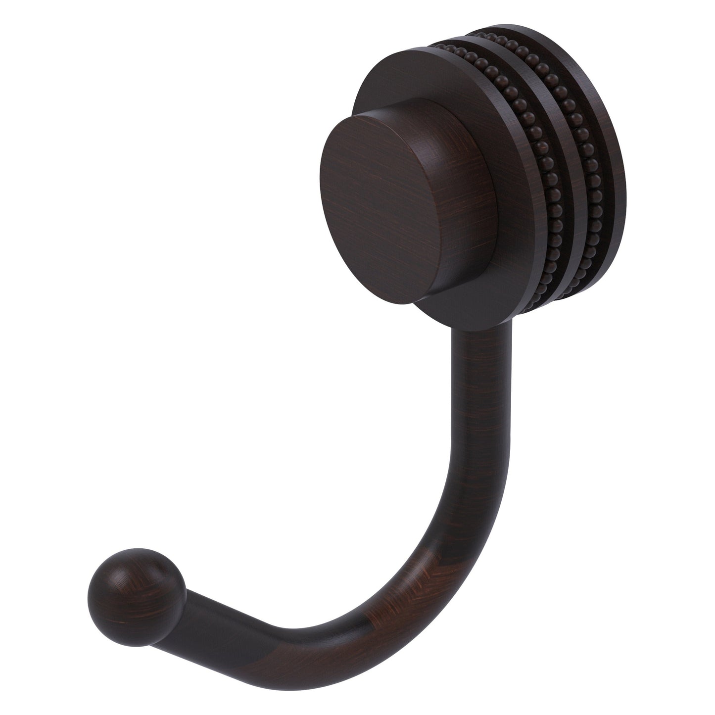 Allied Brass Venus 1.5" x 2.83" Venetian Bronze Solid Brass Robe Hook With Dotted Accents
