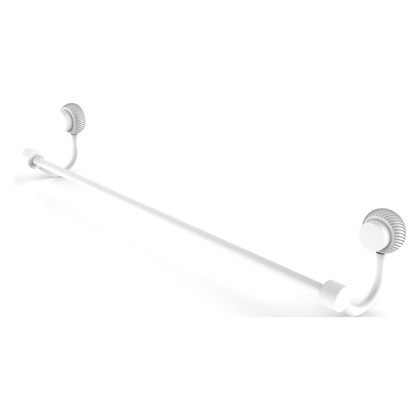 Allied Brass Venus 24" x 25" Matte White Solid Brass Towel Bar With Twist Accent