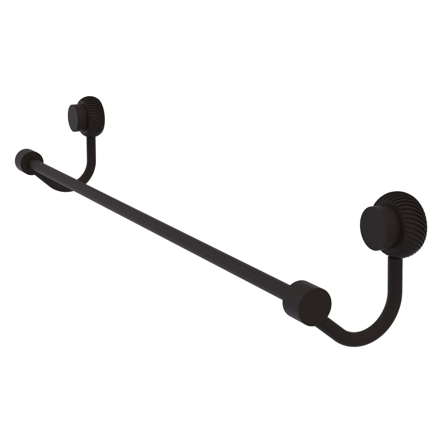 Allied Brass Venus 30" x 31" Oil Rubbed Bronze Solid Brass Towel Bar With Twist Accent