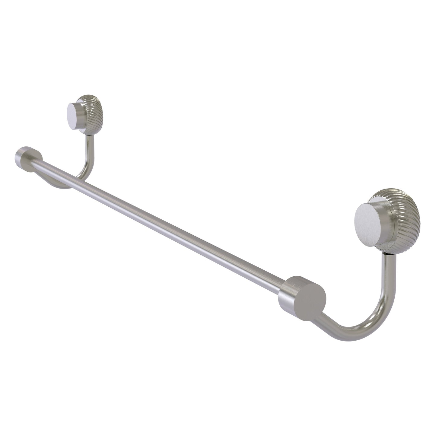 Allied Brass Venus 30" x 31" Satin Nickel Solid Brass Towel Bar With Twist Accent