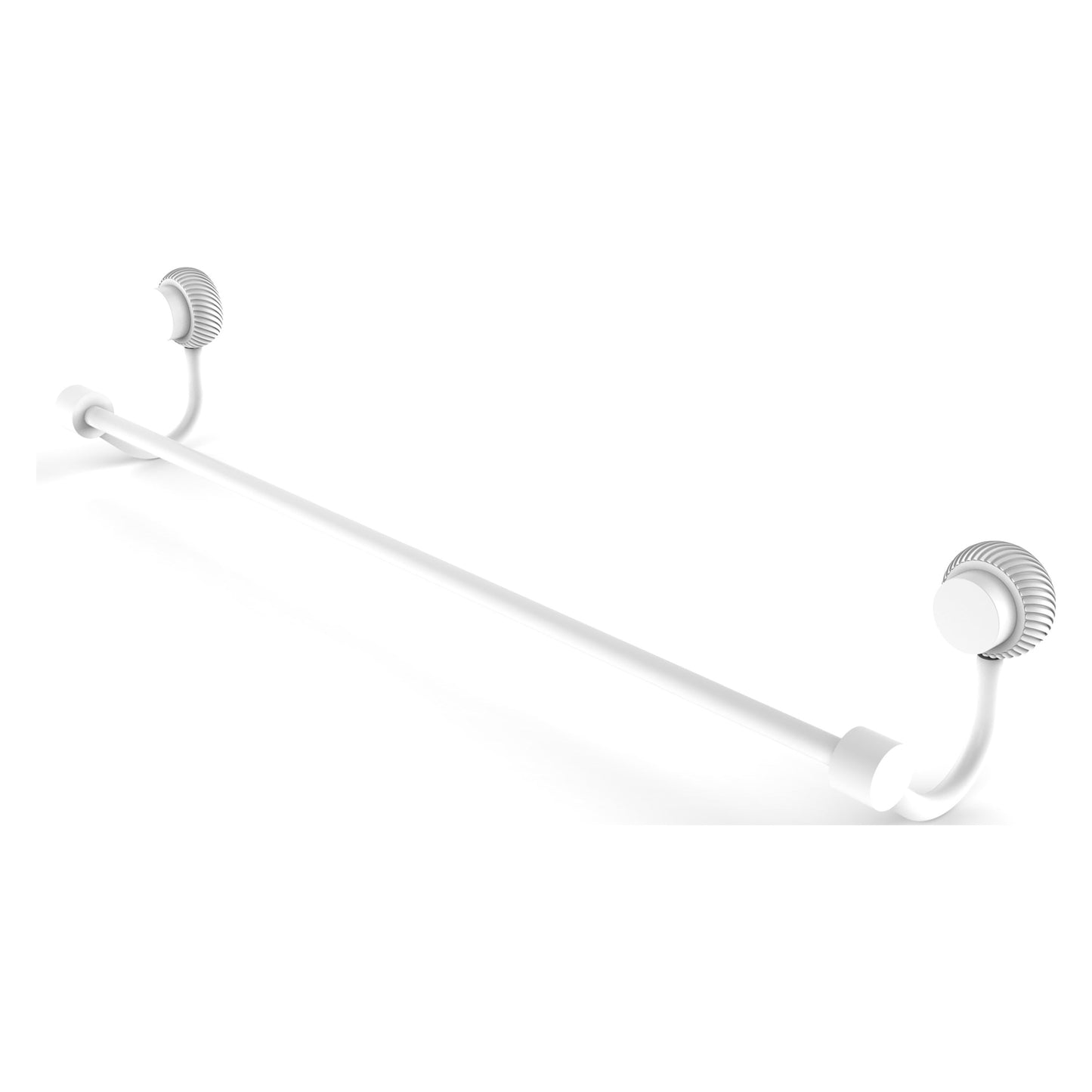 Allied Brass Venus 36" x 37" Matte White Solid Brass Towel Bar With Twist Accent