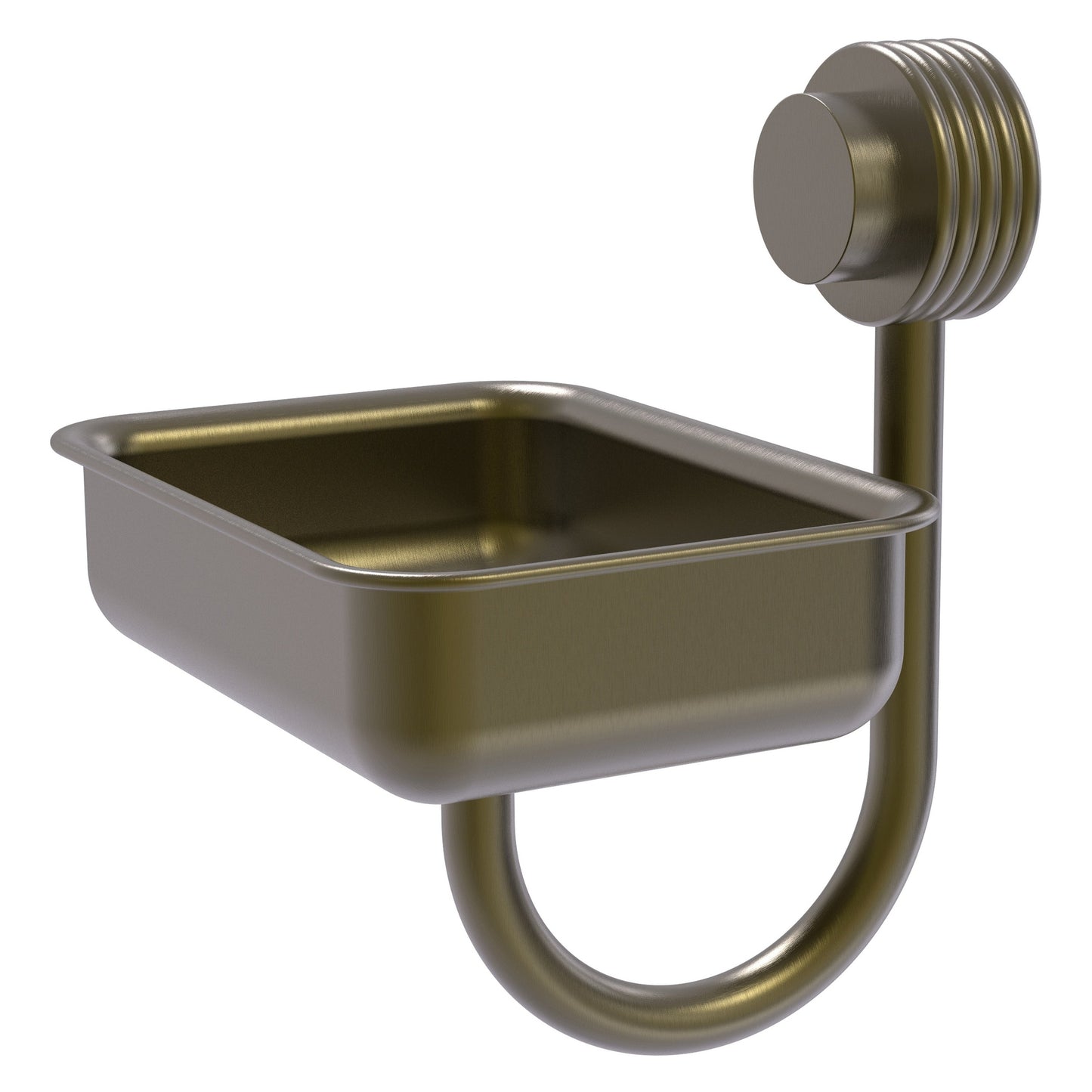 Allied Brass Venus 5" Antique Brass Solid Brass Wall-Mounted Soap Dish With Grooved Accents