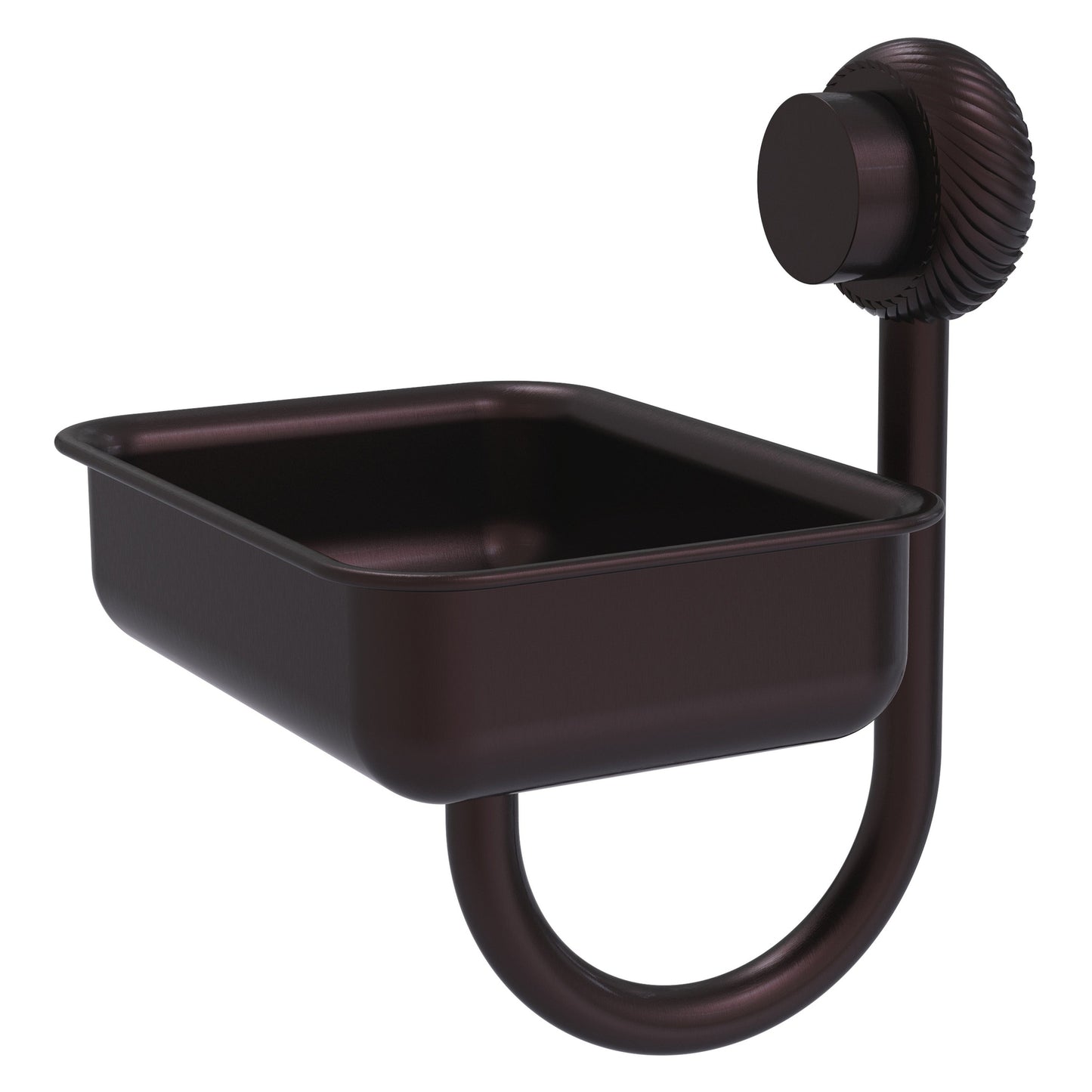 Allied Brass Venus 5" Antique Bronze Solid Brass Wall-Mounted Soap Dish With Twisted Accents