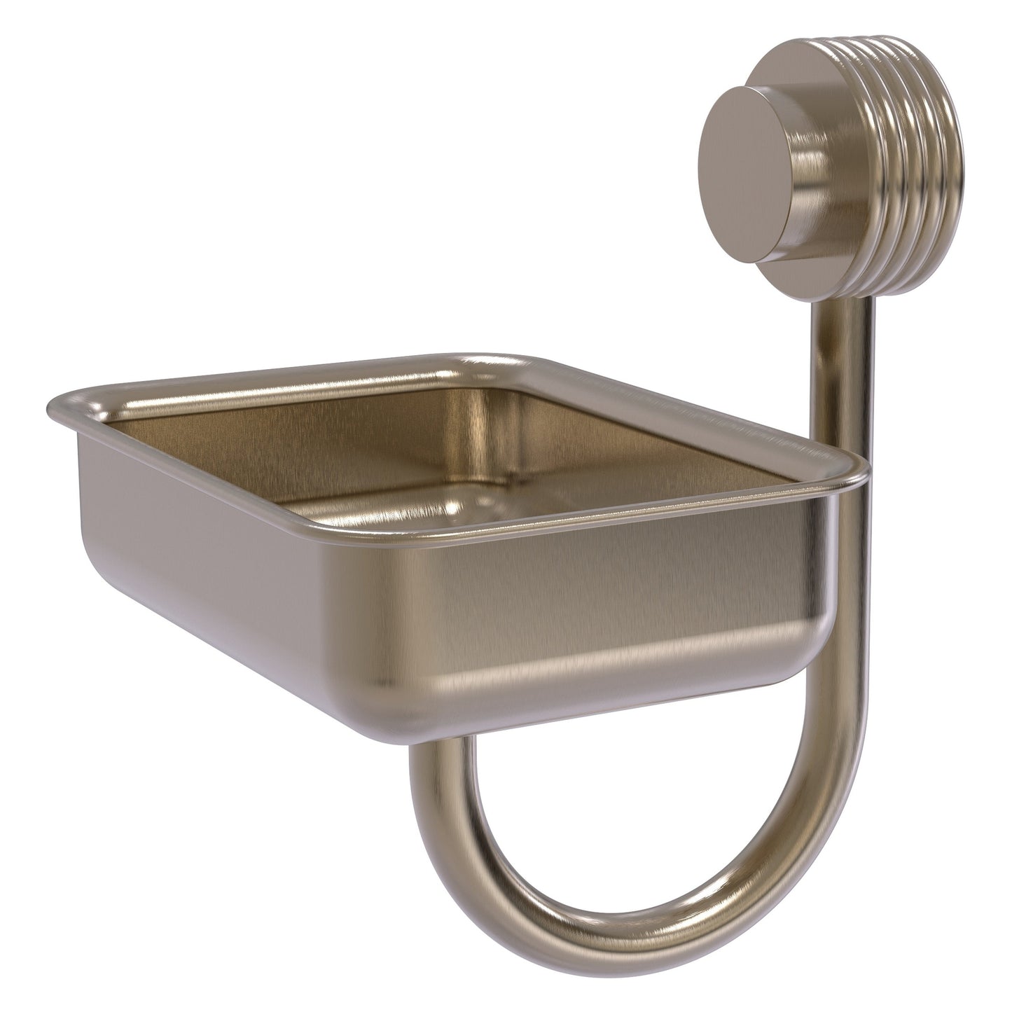 Allied Brass Venus 5" Antique Pewter Solid Brass Wall-Mounted Soap Dish With Grooved Accents