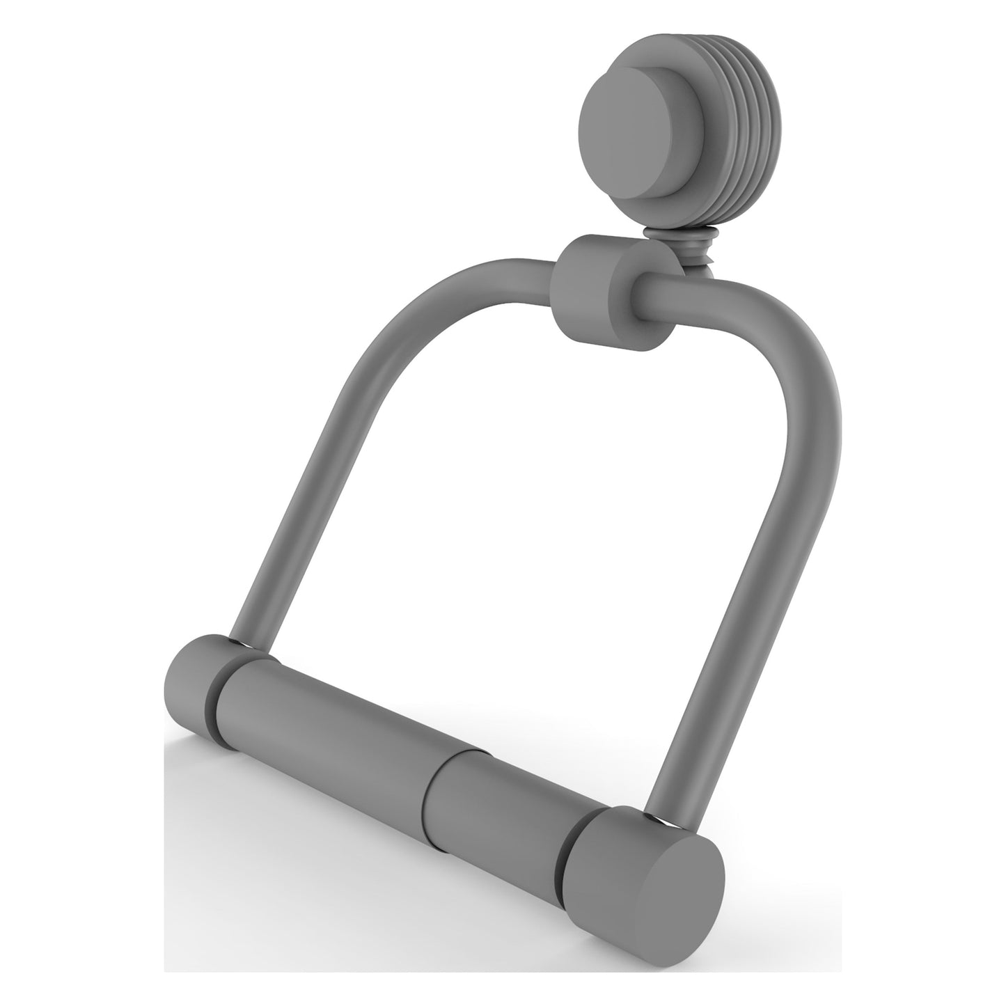 Allied Brass Venus 5.5" x 6" Matte Gray Solid Brass 2-Post Toilet Tissue Holder With Grooved Accents