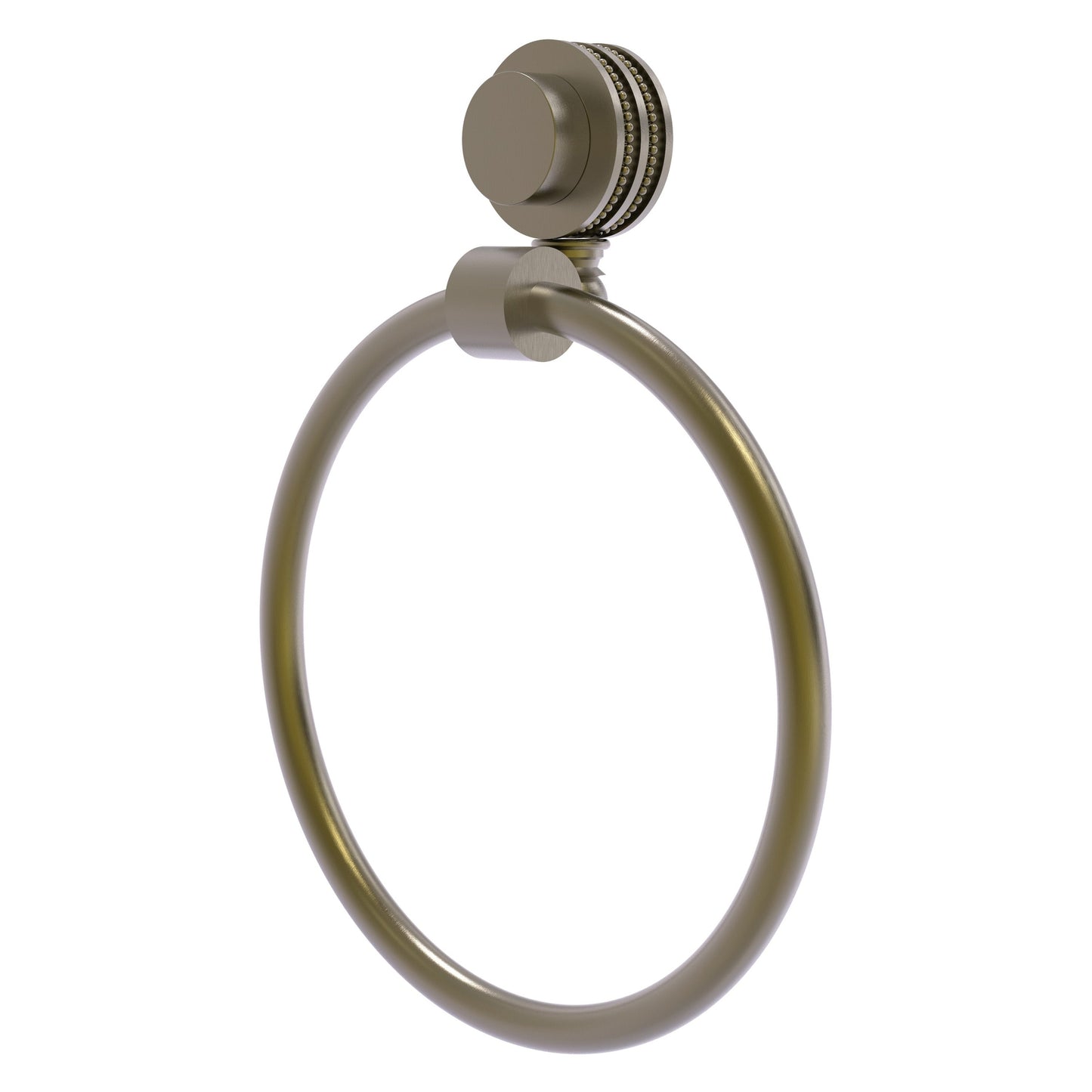 Allied Brass Venus 6" Antique Brass Solid Brass Towel Ring With Dotted Accent