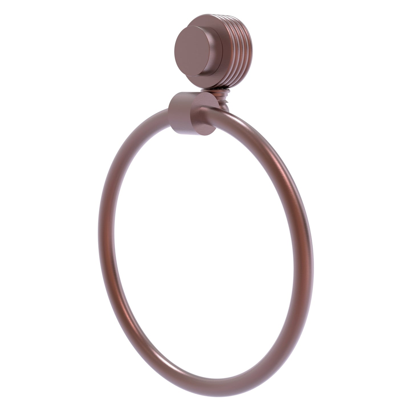Allied Brass Venus 6" Antique Copper Solid Brass Towel Ring With Grooved Accent