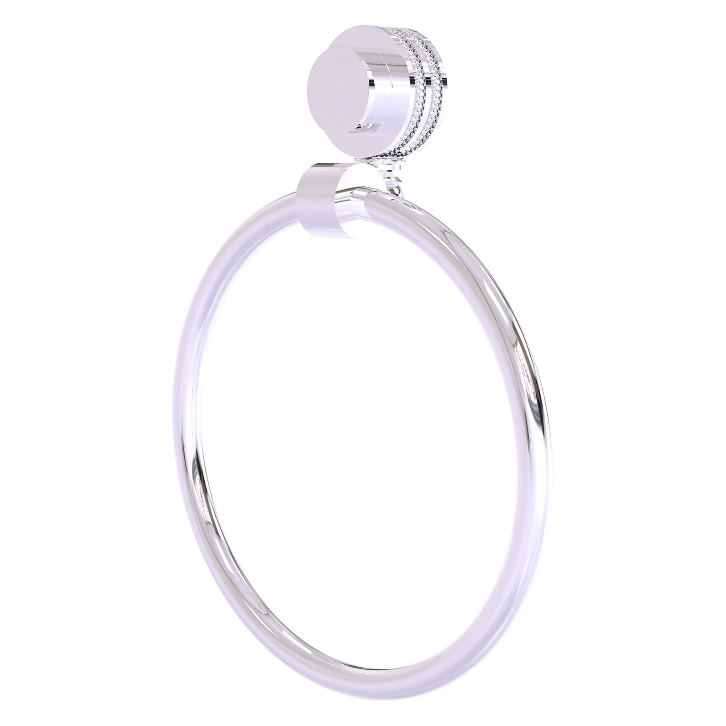 Allied Brass Venus 6" Polished Chrome Solid Brass Towel Ring With Dotted Accent