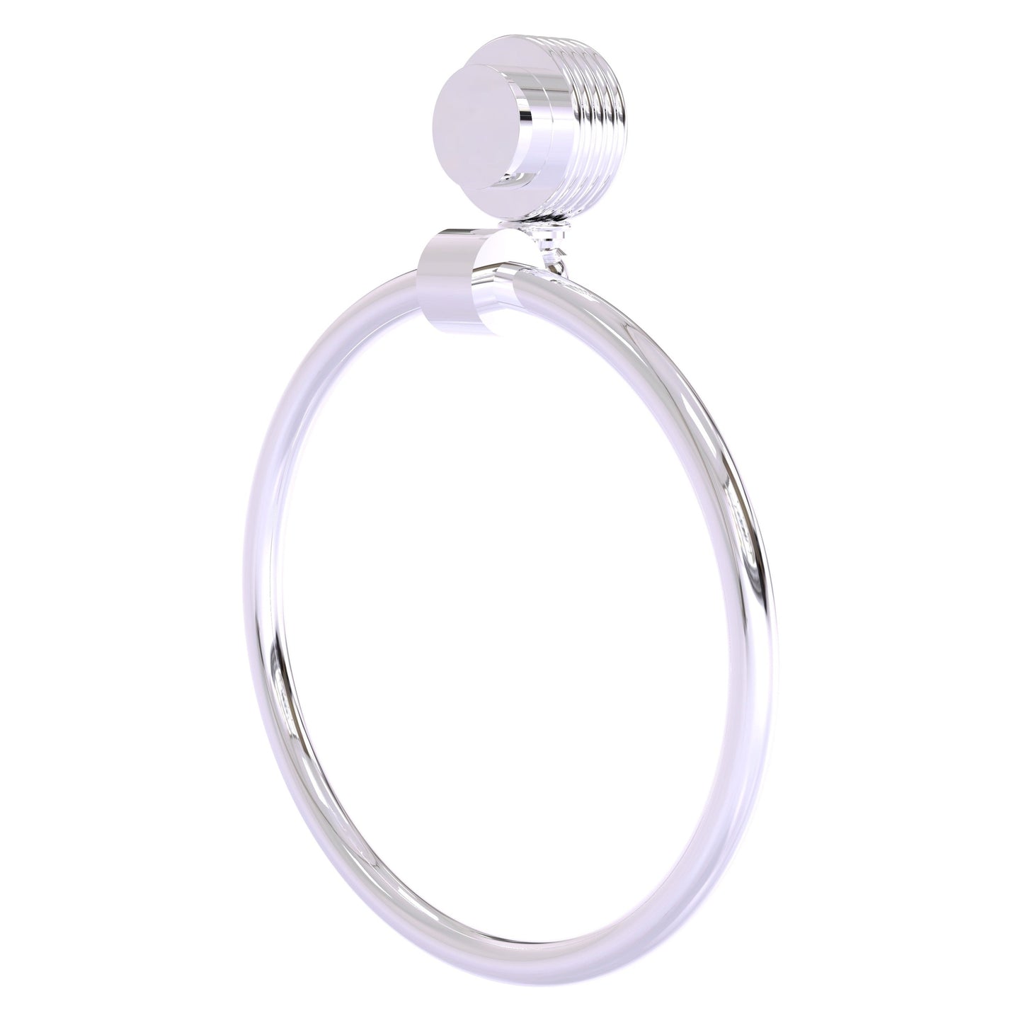Allied Brass Venus 6" Polished Chrome Solid Brass Towel Ring With Grooved Accent