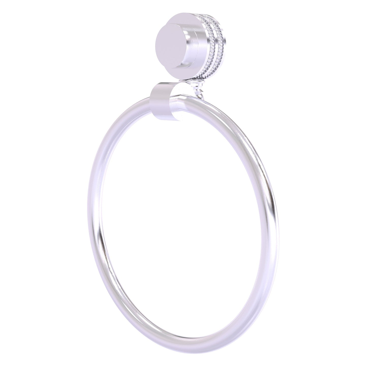 Allied Brass Venus 6" Satin Chrome Solid Brass Towel Ring With Dotted Accent