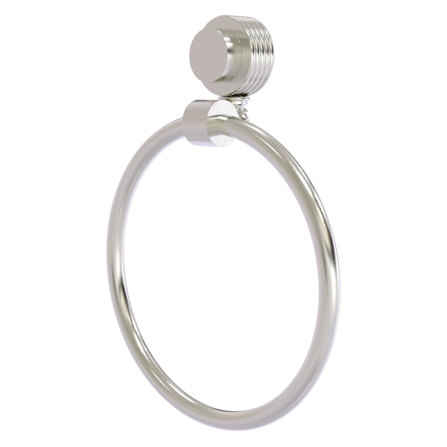 Allied Brass Venus 6" Satin Nickel Solid Brass Towel Ring With Grooved Accent