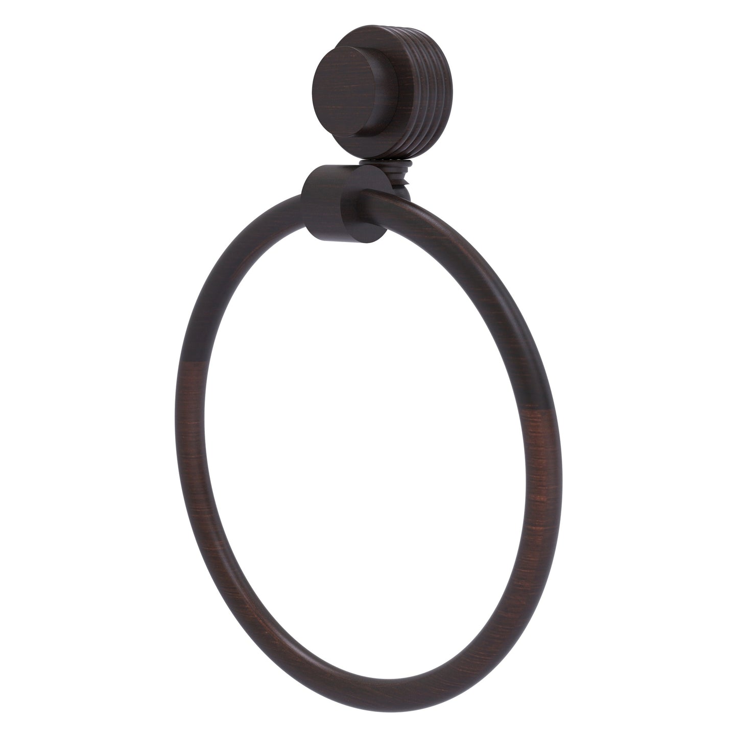 Allied Brass Venus 6" Venetian Bronze Solid Brass Towel Ring With Grooved Accent