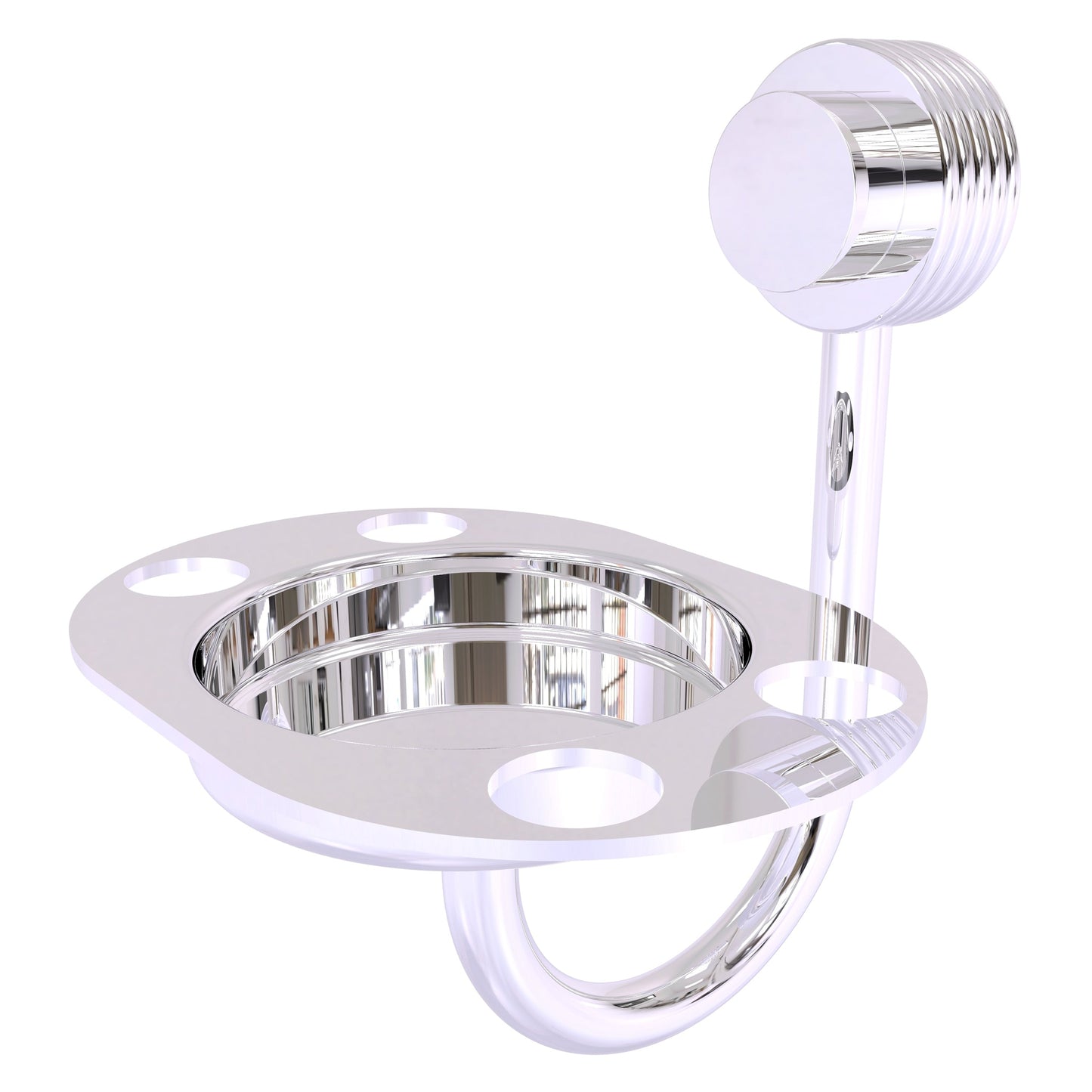 Allied Brass Venus 6" x 4" Polished Chrome Solid Brass Tumbler and Toothbrush Holder With Grooved Accents
