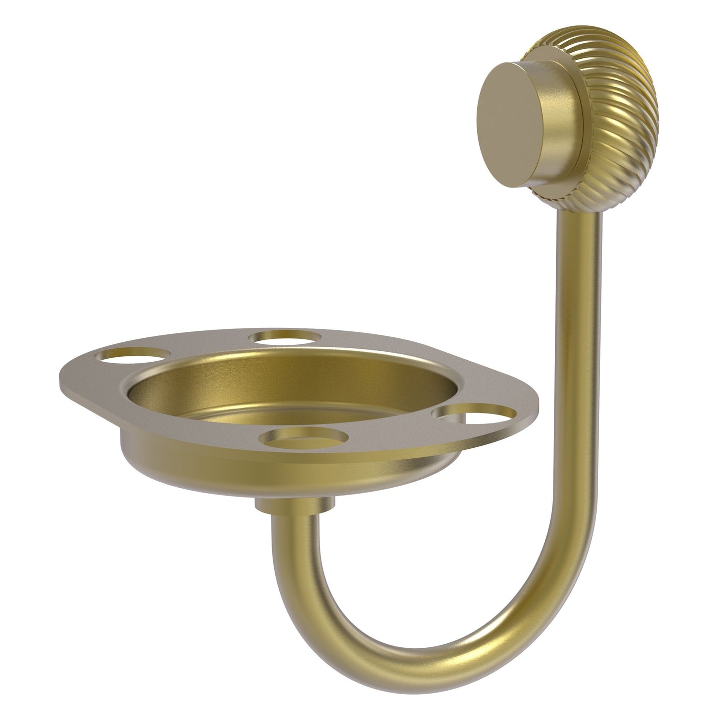 Allied Brass Venus 6" x 4" Satin Brass Solid Brass Tumbler and Toothbrush Holder With Twisted Accents