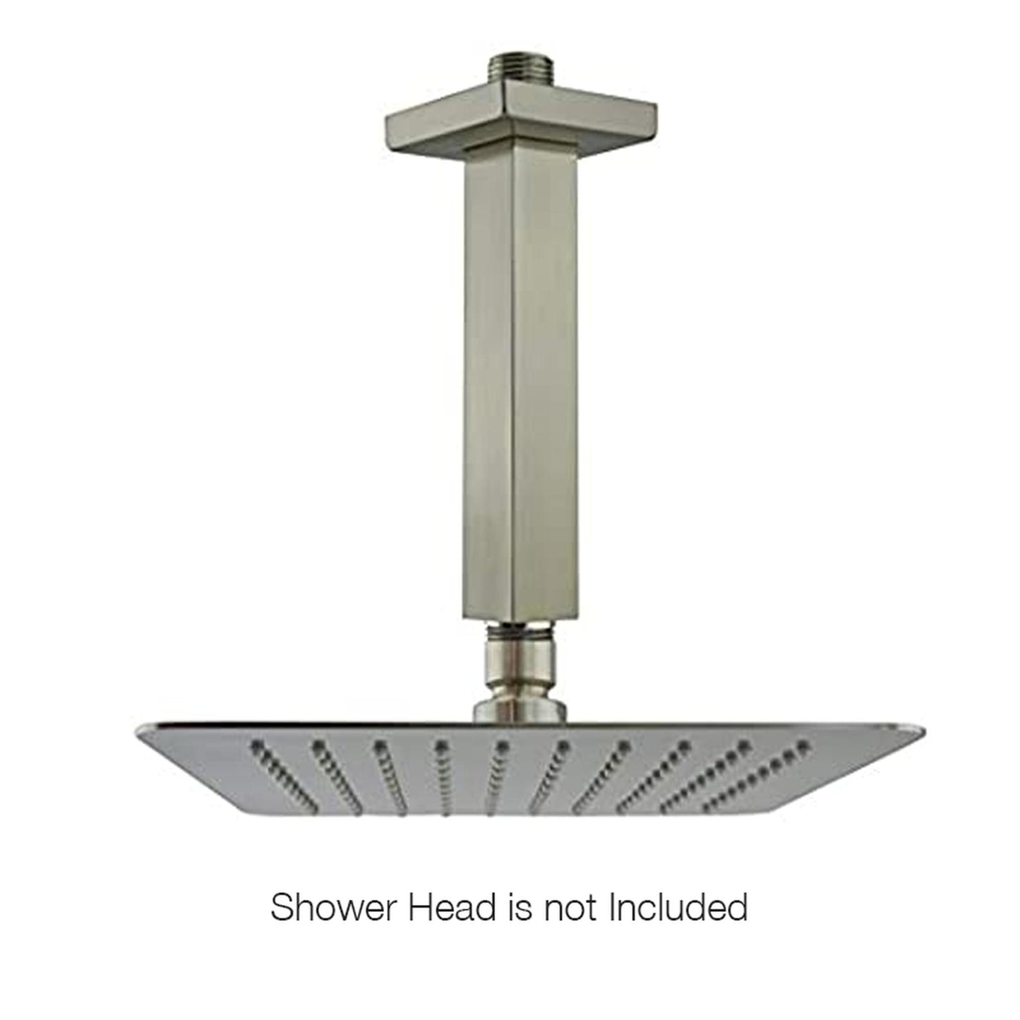 Aluids 5″ Ceiling Shower Arm Square – Brushed Nickel