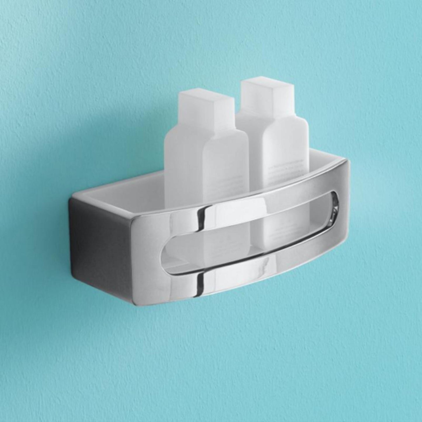 Aluids Wall Mount Straight with White Insert Shower Basket